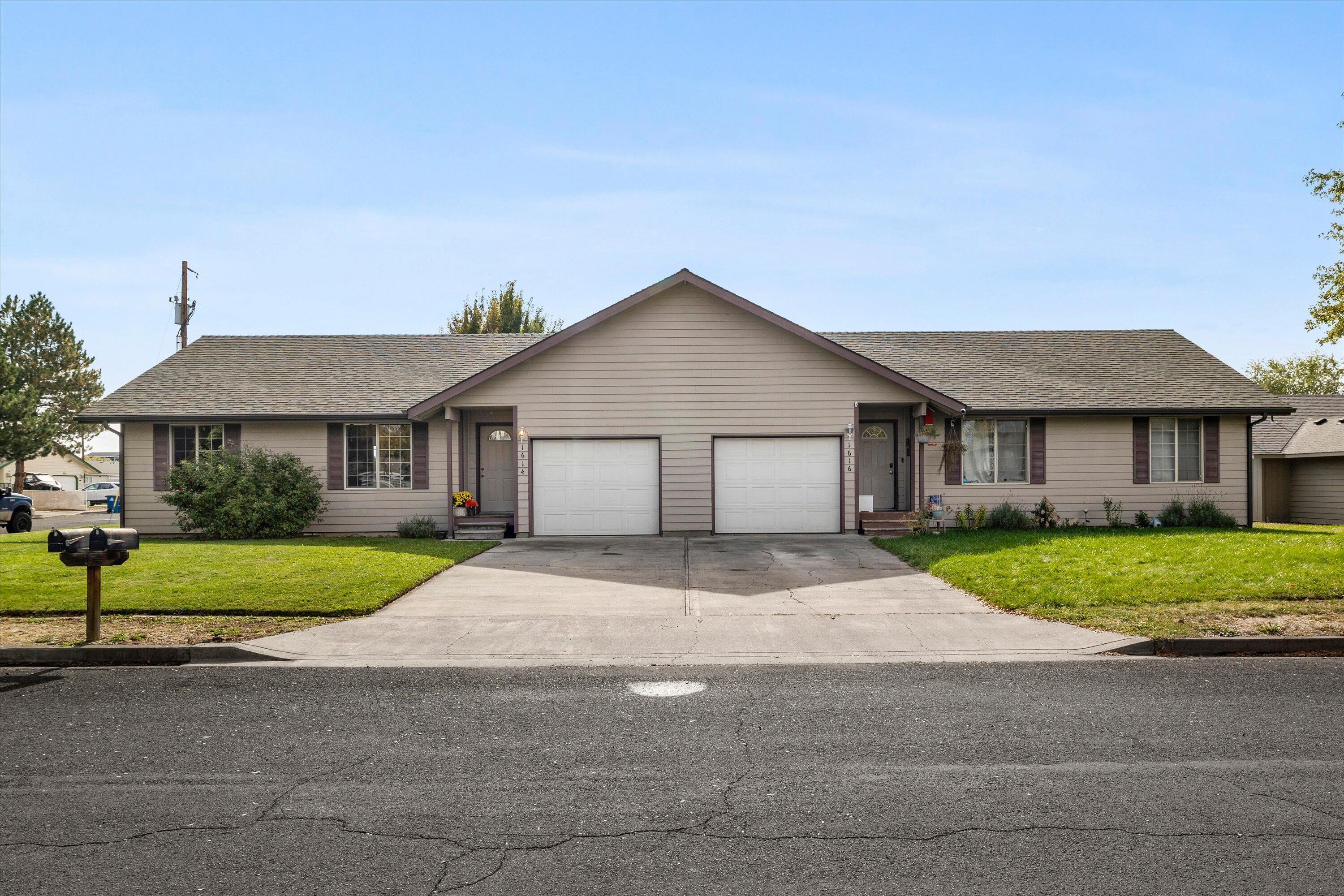 Great opportunity to own a duplex in SW Redmond just a few blocks away from the Dry Canyon, Kalama Park and Baker Park. The large corner lot offers fenced rear yards and is landscaped in the front and rear. 

Each unit is 2 bedrooms 2 bathrooms with a one car garage. Unit 1614 has new flooring, commodes and light fixtures in the baths. Interior updates including, paint, flooring and carpeting throughout.

This property is priced to sell and ready to be an owner-occupied unit with rental income or purely an investment property.

This one won't last long, call today to set up a tour!