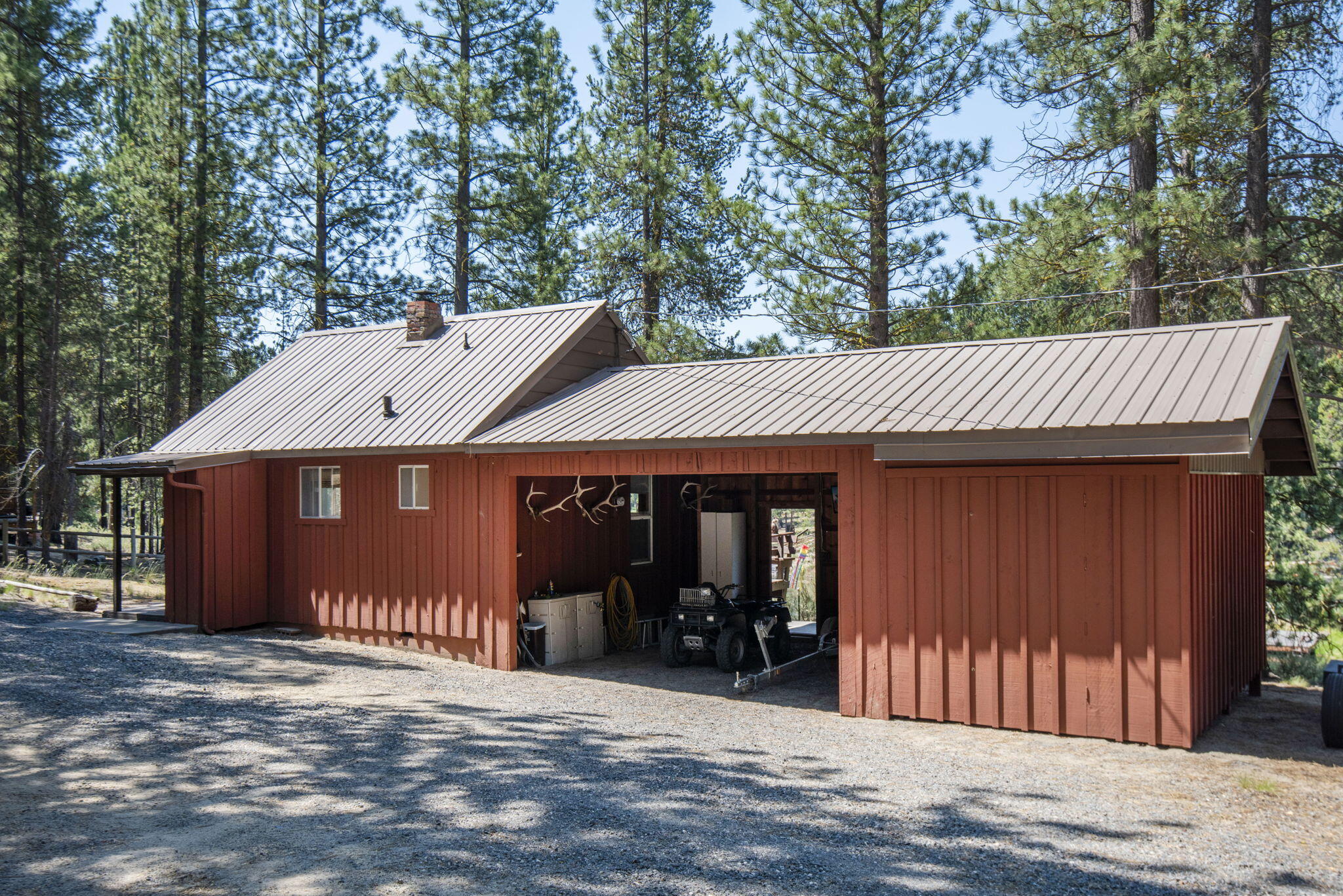 This is a beautiful property with a cozy cabin on the famous Deschutes River. The view from this one-of-a-kind property is breath taking. With over half an acre of river front property and a private boat dock there is lots of space to relax and take in the beautiful scenery. The cabin is strategically situated on a bend of the river and has a great view both directions. Out the sliding glass door is a deck that approaches the bank of the river and facilitates a relaxing place to sit and enjoy your favorite drink. With large ponderosa pines naturally landscaping the property the community has done a great job
blending into the surrounding National Forest land. The private motorboat secured to the dock is included in the sale and is ready for fishing or cruising
excursions. Home is fully furnished. Fire up the woodstove on a chilly day and enjoy the comfort of the well-made dwelling. There is lots of storage
opportunity in the property's outbuildings. A new well was installed in 2023