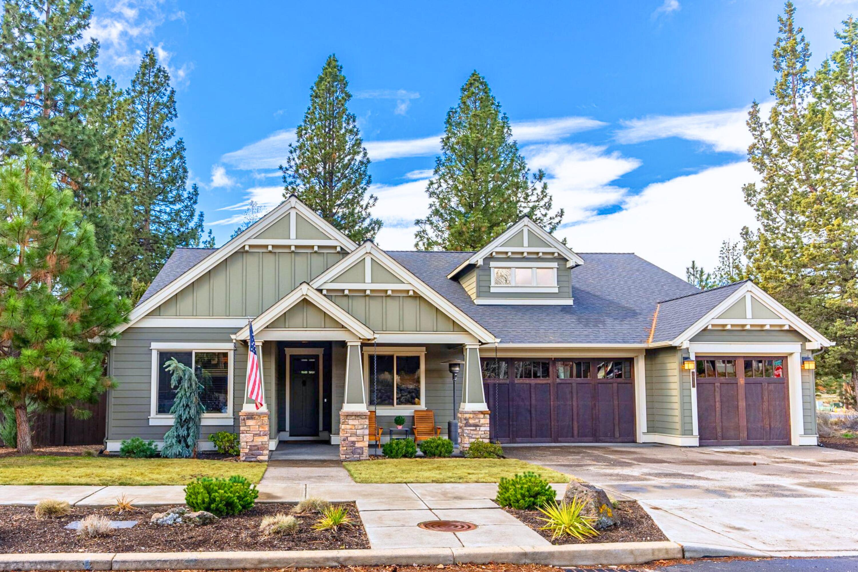 Just .15 miles from Shevlin Park trails, this beautifully updated single-level home offers an ideal blend of comfort and function. The open-concept layout features vaulted ceilings, skylights, and hardwood floors throughout the main living spaces. The kitchen features new quartz countertops and seamlessly connects to the bright living and dining areas—perfect for everyday living and entertaining. Retreat to the private primary suite with a walk-in closet and a fully updated bathroom complete with a soaking tub, walk-in shower, quartz counters, dual sinks, and heated tile flooring. Two additional bedrooms—one a true en-suite with its own private bath—plus a full updated guest bath and a dedicated office with double doors offer versatility for guests, hobbies, or remote work. Step outside to a covered back patio, low-maintenance landscaping, and a tranquil water feature. All this just minutes from shops and restaurants in NW Bend.