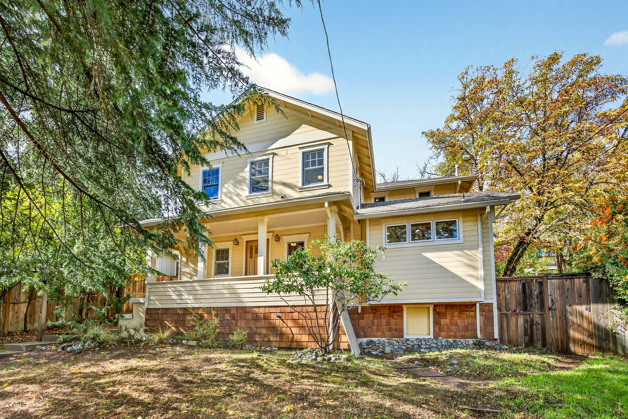 Exceptional home in the heart of Ashland, within minutes of Shakespeare festival and downtown.  This amazing abode situated on a sizeable lot demonstrates vintage appeal, extensive remodel embodies every modern amenity one could desire.  Large covered front deck flows into spacious entryway, generous chefs kitchen, capacious living and dining room. The main floor is set up for easy living, with tons of room to entertain.  Tall ceilings, large windows, beautiful stained glass door surrounds and more.  Upstairs you will find the Primary bedroom, en suite bath and enormous closet, additional upstairs bedrooms are generous and all have large closets.  Tons of storage space, custom doors, windows and trim, beautiful fixtures and more-simply too much to list in description. This incredible home was extensively renovated by D.A Boldt over 11 months in '08-'09 at an expense of almost $400k.  From under-structure to roof, nothing was overlooked. Simply Exceptional!  Must see to appreciate.