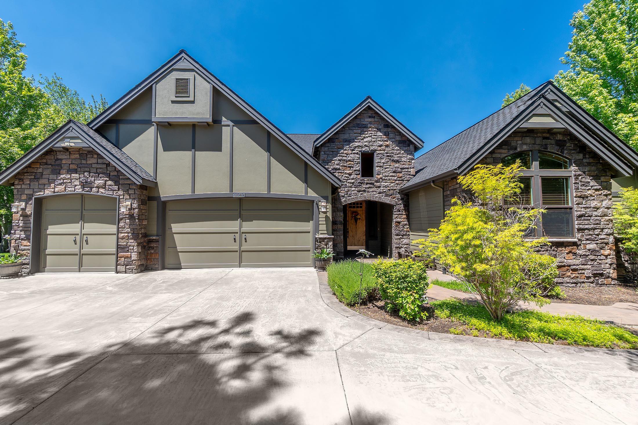 Experience the pinnacle of canyon-side living with this exceptional single-level home nestled on over a half-acre lot in River Canyon Estates.  Offering unparalleled privacy and breathtaking views.  Gaze out at the scenery from your deck, where you can relax to the soothing sounds of the river below.  Enjoy direct access to the Deschutes River Trail via a private switchback-ideal for nature lovers and outdoor enthusiasts alike. Home and deck railings were painted, in 2023 and new carpet was installed in November 2024.  3188 sq. ft., 3 bedrooms 2.5 baths on .57 acre river frontage.,  Extra large primary walk-in closet, 7' x 20'  with  built-ins and widow.  Large media room,  16 ft. vaulted great room  with ceiling fans and stone fireplace (floor to ceiling), and custom built-ins.  New plumbing fixtures were replaced in the entire home in 2022..  Stick built shed 8x16 ft. in side yard, perfect for all your tools and gardening equipment.  Covered patio with large attached deck.