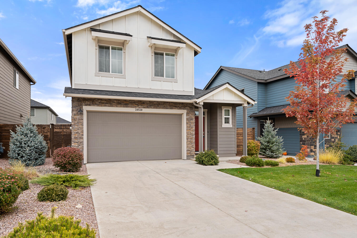 Charming two story Sherwood floor plan in SE Bend's Stone Creek subdivision. This gorgeous home was carefully constructed in 2020 by DR Horton and offers 1659 sqft of well designed living space featuring 4 spacious bedrooms and 2.5 bathrooms. Enjoy the open great room layout filled with natural light, a cozy gas fireplace that seamlessly flows into the gourmet island kitchen with quartz countertops, stainless steel appliances, pantry, and generous dining area. The second story primary suite features a private ensuite bath with double vanity, walk-in closet, plus much more. Charming, fenced back yard with patio is perfect for entertaining.  Enjoy community amenities like the seasonal pool and nearby Stone Creek Park plus easy access to Silver Rail Elementary, shopping, dining, and outdoor recreation. Front yard landscaping maintained by the by HOA for convenient low-maintenance living. Don't miss this opportunity, schedule a showing today!