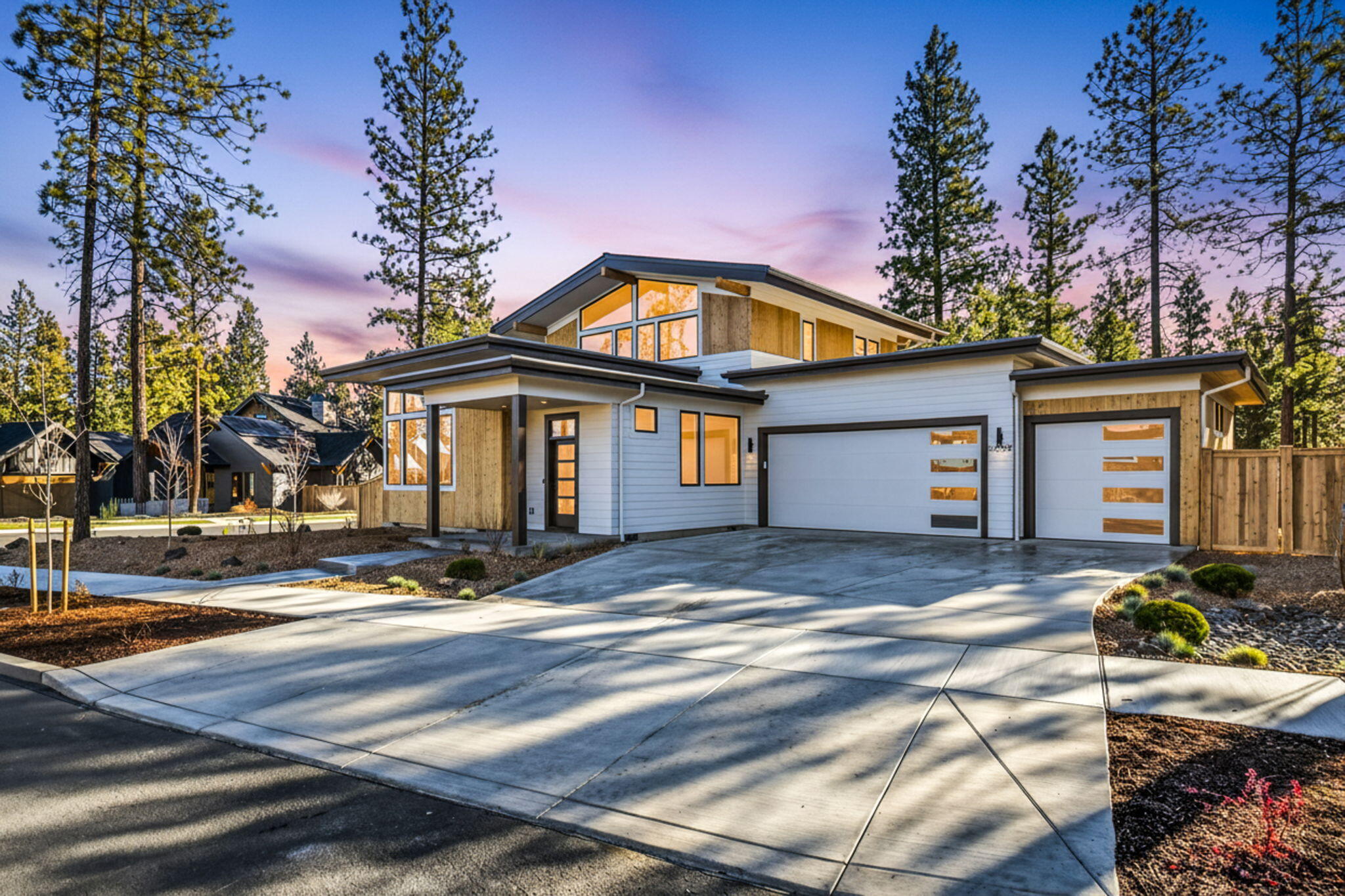 Experience elevated living in this stunning Bruce Wiechert Custom Homes, Inc. residence. Enjoy a luxury Thermador appliance package, designer lighting, rich hardwood flooring, and thoughtful craftsmanship throughout. Situated on a premium corner lot, this home offers ideal
main-level living with a private office and a serene primary suite. Upstairs features two spacious bedrooms, a full bath, and a versatile bonus room. A wonderful oversized, flat, and wide driveway offers ample parking and effortless everyday use, complemented by an expansive 3-car garage that provides exceptional convenience, storage, and year-round accessibility—perfect for Central Oregon living. Nestled in the highly sought-after Shevlin West community, you'll love immediate access to scenic trail systems, neighborhood parks, and the brand-new Manzanita Park. A perfect blend of style, comfort, and the Central Oregon lifestyle. Seller prefers New Construction OREF Forms.