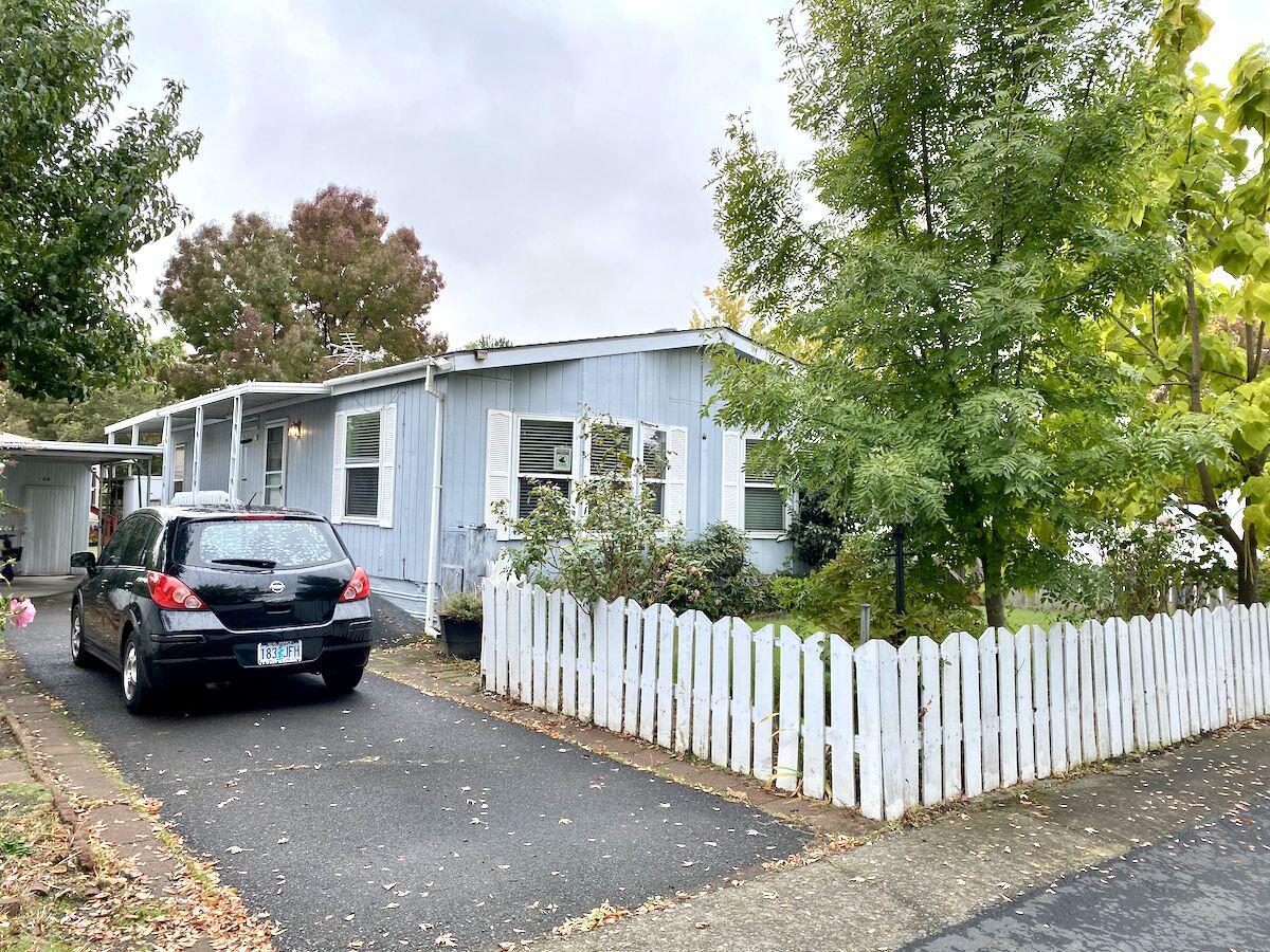 Great opportunity fixer upper home 1,080 Sq. Ft. 2 bedroom 2 bathroom home featuring double bay windows in quiet 55+ park location.
Recently replaced composition roof in 2018 with wood siding & vinyl framed dual glaze windows.
Central air & heat ducted through floors.
Covered parking, storage shed, an awning covered deck, &large back yard with space for a garden.
Open living & dining room with 2 bedrooms & 2 baths. Kitchen features a stainless steel sink with upgrade faucet, dishwasher, electric range, refer, washer & dryer. Guest closet at entry as well as large hall linen. Spacious bedrooms with walk in closet in main bedroom. Hall bathroom features a tub/shower combination, medicine cabinet, new paint & floor covering. Main bath features a walk in shower.
This home received a required repair list from the park as well as an understructure inspection report. It has been priced accordingly for a buyer willing to do the repairs. See sales agent for details.