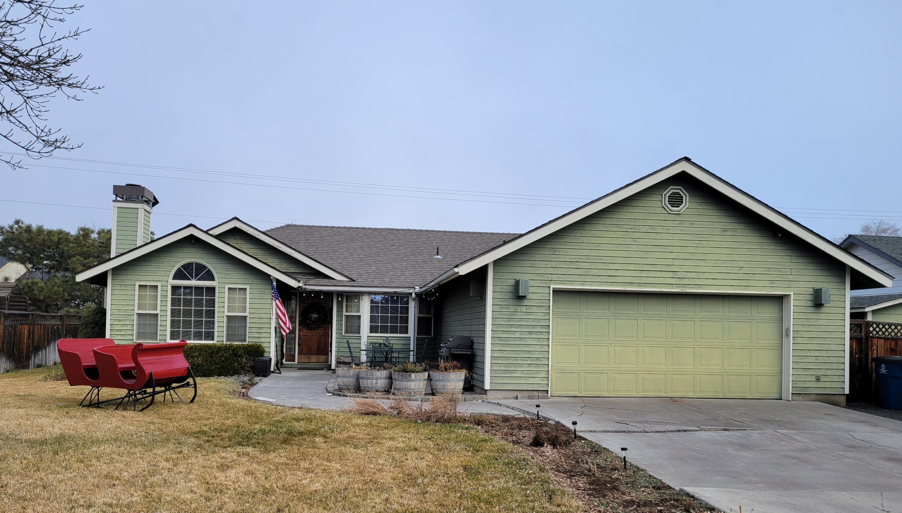Must see! So many positives! Vaulted ceiling,      3 bd Rm 2 Ba, living Rm, Family Rm, Dining Room,  Breakfast Bar, Nice Kitchen with Disposal,  Pantry,  Gas stove, Forced air Elec, Natural Gas Furnace/ Heat pump, Patio,  2 Car Garage, Lawn with sprinklers in Front and Rear,  Shed and RV parking. Roof replaced in 2021. Ice dam protection installed. Property in cul-de-sac.
Smart Features: both thermostat and garage door! With accepted Offer a $25,000.00 Concession is offered to replace siding and any other repairs needed.