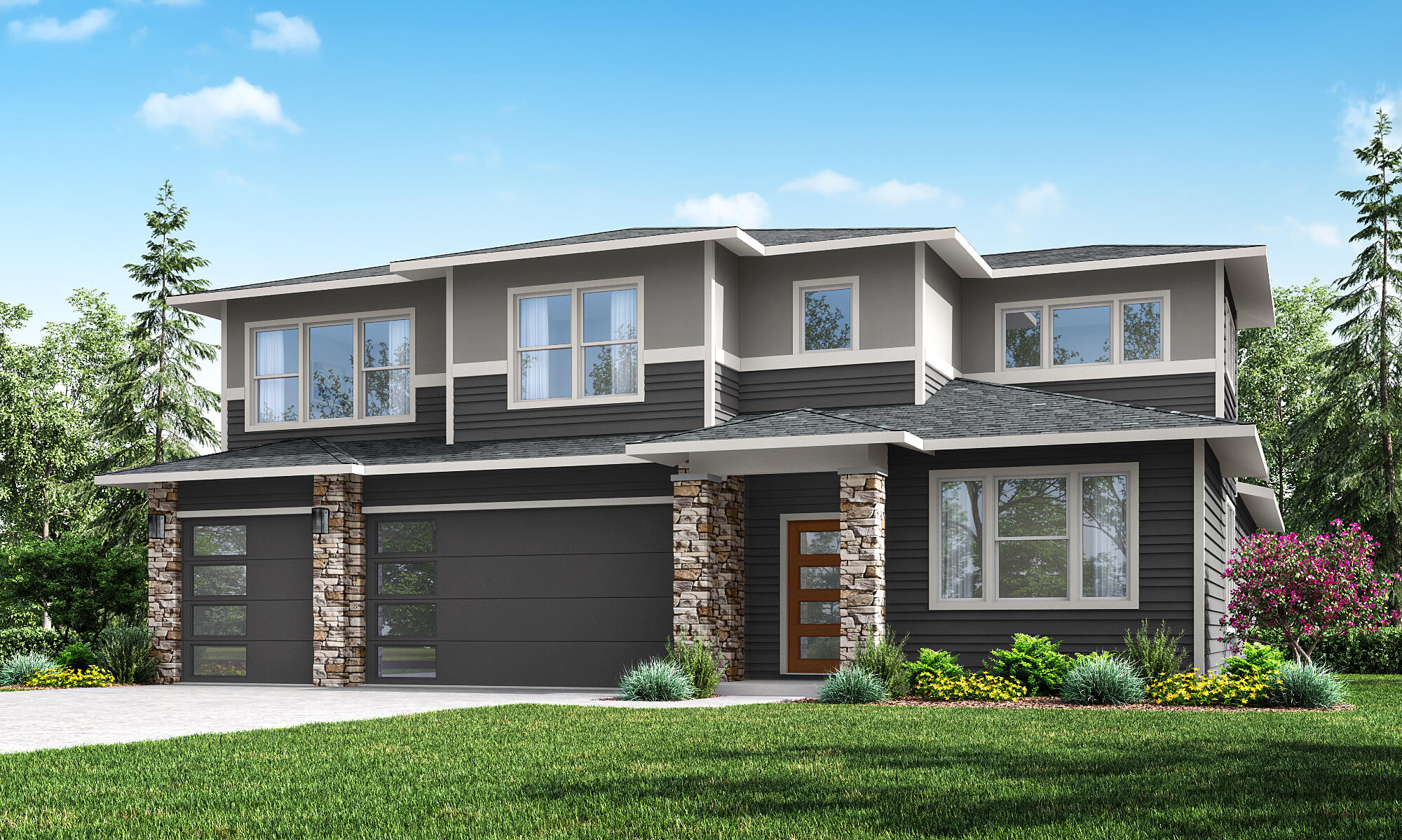 Oversized corner lot with expansive views of the Table Rocks and surrounding mountains! Come see this beautiful new construction home in the Eagle Point Golf Community! offering 3,297 sq. ft. of beautifully crafted living space. Perfectly situated on an oversized corner lot, this home features 4 spacious bedrooms + an office, 3.5 bathrooms, and dual primary suites—one on each level—ideal for multi-generational living or hosting guests in comfort and privacy. The main-level primary suite offers a tranquil retreat with spa-like amenities, while the second suite upstairs provides a private haven with equally impressive features. At the heart of the home is a gourmet kitchen, complete with high-end appliances, a large island, custom cabinetry, and a walk-in butler's pantry. The kitchen flows seamlessly into the formal dining room, perfect for entertaining or family gatherings. Floor plans are computer generated and actual construction may vary. Please check in with onsite agent.