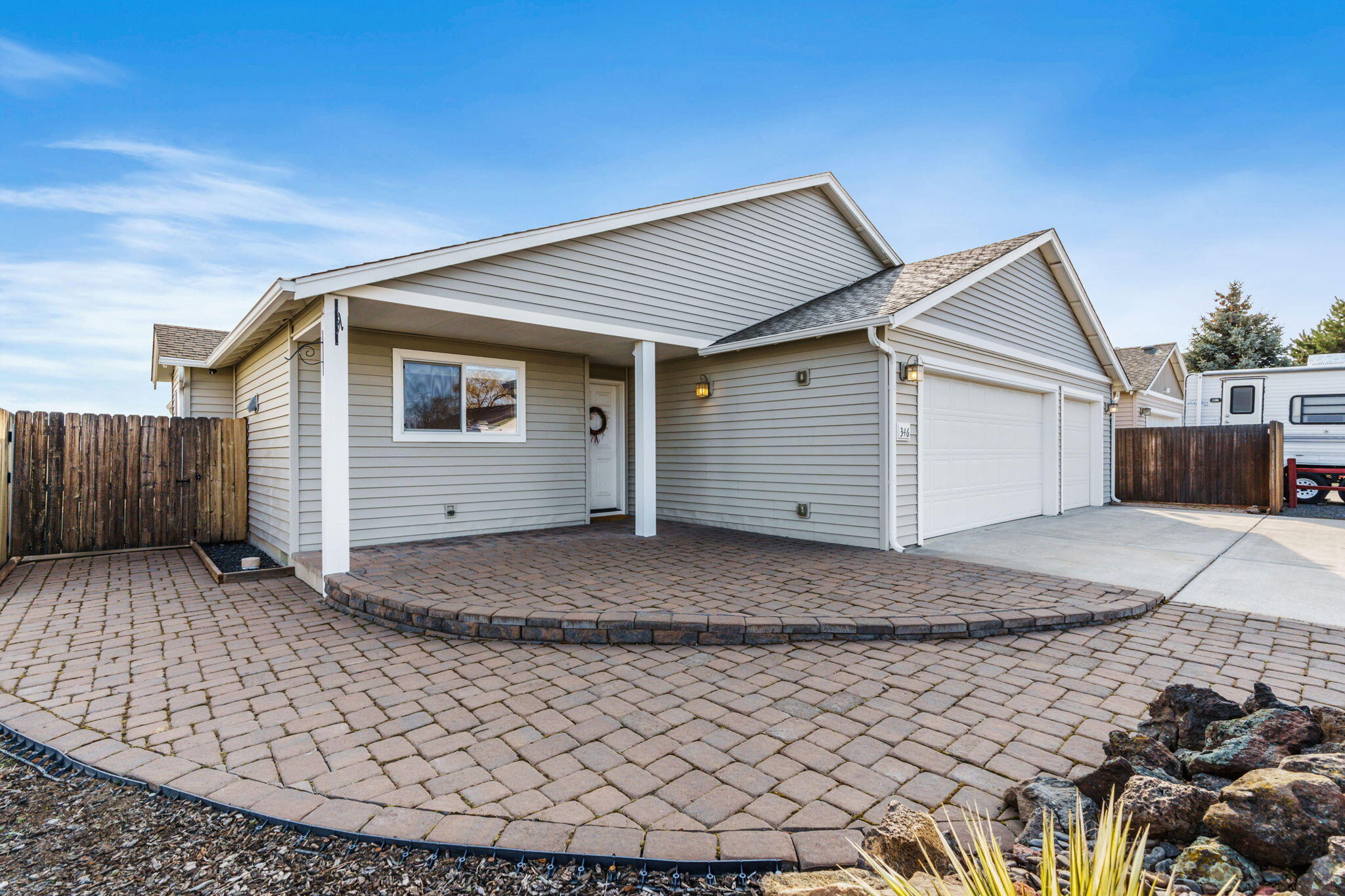 Single level 3 bedroom, 2 bathroom, 1505 sq ft Energy Star home in the heart of Culver Oregon just minutes from Lake Billy Chinook, Haystack Reservoir, & Smith Rock.  Easy to maintain, exterior offers vinyl siding, concrete/paver patio walk ways, large storage shed, lean to & low maintenance dryscaped front/back yard. Back alley access w/gates for RV storage.  Interior has been meticulously maintained.  Hardwood entry, maple cabinets & all large appliances included.  Open floor plan w/vaulted ceilings in the living/dining area & wood burning stove that heats the home perfectly.  Larger primary suite w/walk in closet & on suite w/plenty of counter space as well as walk in shower.  Spare bedrooms let in ample natural lighting & large closet space. 3 car garage w/built in's for excess organizing/storage for tools.  Fully fenced, forced air furnace & heat pump.  Majority of furniture included.  After accepted offer seller will create final list of inclusions.  Move in ready!!!