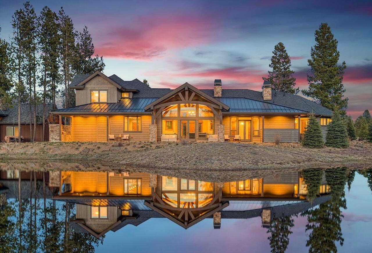Location , Location, Location, This custom-built home is located on the Caldera Springs golf course with Mountain and Water views from Mt Bachelor to Paulina Peak. You enter the property on a heated paver driveway with 2 separate garages, a custom tile entryway leads you to a large open great room with vaulted arched beams giving you a grand entrance, custom wood floors, floor-to-ceiling rock gas fireplace, a Wolf gas stainless double oven and 6 place cooktop, custom metal hood and artwork within the home. Large solid surface kitchen island for entertaining and cooking with views of Mt. Bachelor and the golf course. heated outdoor entertaining area with built-in gas Bar-B-Q and hot tub. All the bedrooms are primary suits. heated bathroom floors in the downstairs suit. This home has lots to offer and shows pride of ownership.