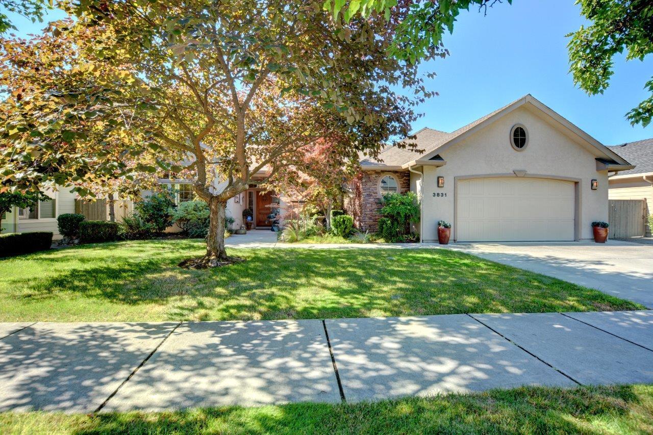 Drive by and you will fall in love with this dramatic single level stucco home in desirable Summerfield subdivision. Rooms are large with many windows, vaulted and trayed ceilings and beautifully decorated with warm, inviting colors. Granite counters in the kitchen, tile on the counters and floors in the baths. Large gazebo for outside entertaining and enjoying the beautifully landscaped back yard. Garage is oversized 2 car with plenty of room for a workshop or extra toys. This is truly a one of a kind home.
