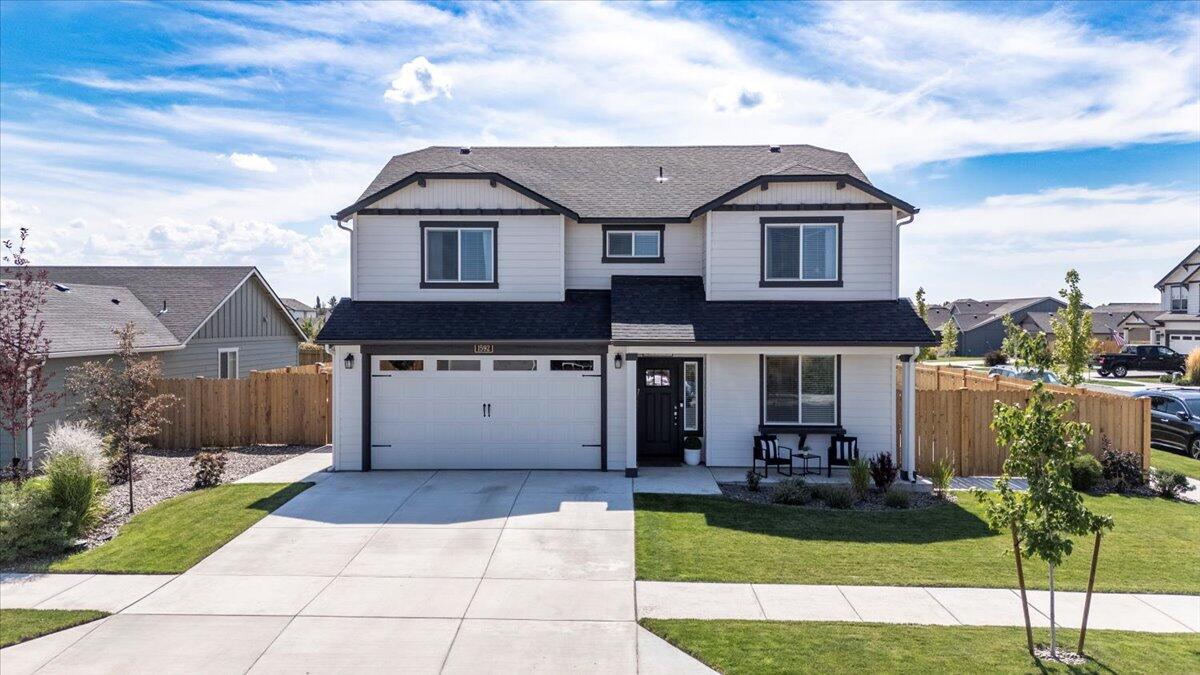 Seller to offer a $2,500 credit towards buyers closing cost & prepaids at close of escrow! Welcome to this immaculately maintained move in ready 2 story home on spacious corner lot with mountain views perfectly designed for modern living. The open floor plan with ample natural light, creates a warm and inviting atmosphere. The spacious kitchen, quartz counters, large pantry and dining area are perfect for gatherings. The four bedrooms plus dedicated office space allows room for everyone. Backyard offers ideal entertaining space  with expanded concrete patio and walkways on both sides of home with gate accesses. Conveniently located near shopping & schools, neighborhood offers a park & access to Dry Canyon Trail system.