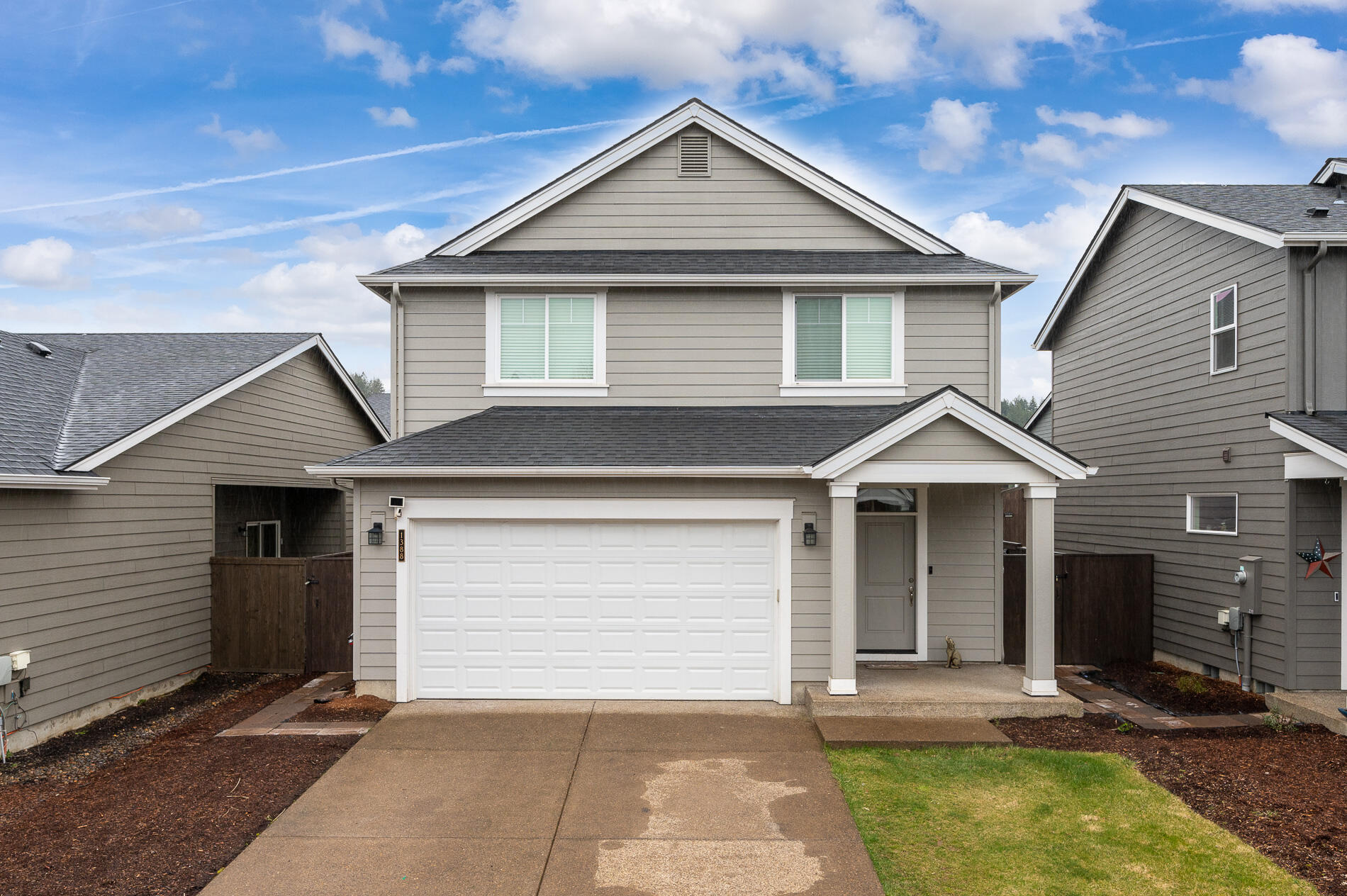 Home is located in Campanella Estates in a new development. This 2018 home has updates & additional features added since new. Perfect condition home w/upgraded LVP floors throughout, high ceilings, SS appliances, quartz countertops, central air/heat pump, upgraded to quiet garage door opener, 6ft cedar fence & stain, low maintenance yard, gates on both sides of home for easy access, & covered back patio. Long driveway can park 4 cars.