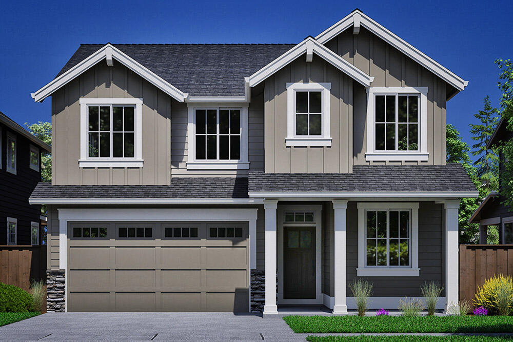 Easton Phase 3 - homesite #236 - UNDER CONSTRUCTION - This beautiful upgraded Morgan on Lot 236, has an estimated completion of Jan/Feb 2026. This expansive 2,837 sq. ft. home blends modern comfort with thoughtful design, featuring an open-concept layout, main-level home office, and a spacious upstairs flex room.  Interior upgrades include 8' entry doors on the main level, cabinets flanking the fireplace, wood shelving throughout, a silgranit kitchen sink, added laundry cabinetry with a laundry sink, and more. Interior highlights include quartz countertops, wood composition flooring, soft-close cabinetry, air conditioning, a tankless water heater, and bonus garage storage. Enjoy added privacy with included fencing. Located in Bend's sought-after Easton community, offering future amenities including parks, pools, and walkable streets. Photos are of a similar model; actual finishes and floor plan may vary.