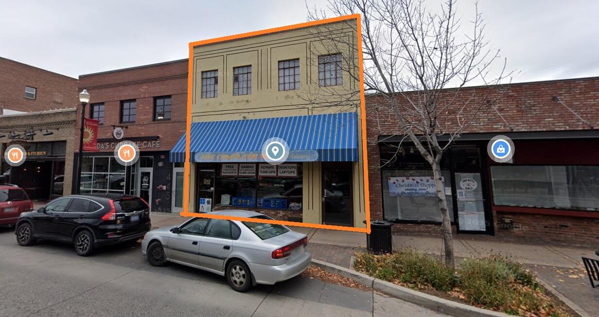 Ideal location in Midtown Redmond with 6th Street exposure. The ground floor retail lease has been to a long term tenant but could be available for an owner/user. The lease is below market. The second floor is a two unit, vintage residential. There has been short term tenants. The second floor is usable as is but best use would be a redevelopment. Second floor has separate streetside entrance.