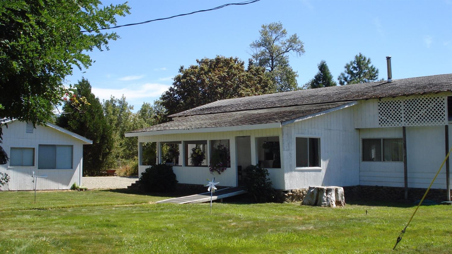Gorgeous views of the surrounding mountains from this level 8.16 irrigated acres. Zoned EFU with 1943 water rights. Fenced & cross-fenced pasture areas. 3 bedroom, 2 bath, 1344 sqft, 1974 manufactured home with a ramada roof. Large front covered deck to enjoy the views and summer evenings. Detached oversized 2 car garage with a workshop, barn, extra hobby/craft room, and ample RV parking with hook-ups.