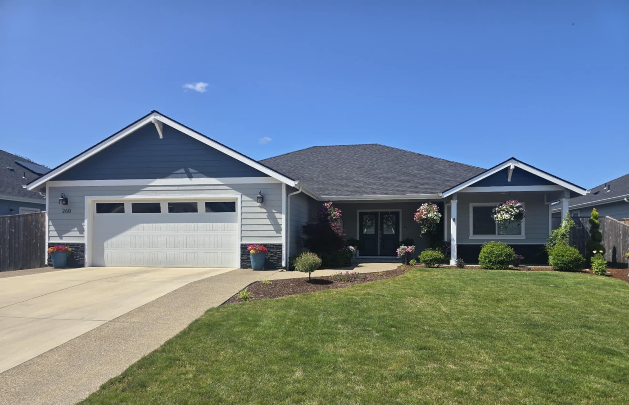 Built in 2020, The original Redwood Floorplan at 1810sqft is custom designed for this .23 acre lot, 3 bedrooms & 2 baths.  This custom home is ideally located just steps from a scenic path leading to the stunning Illinois River. Inside, the home you will find vaulted ceilings, a walk-in pantry, and custom-built cabinetry paired with stainless steel appliances. The propane range and fireplace add warmth and charm, while the finished two-car garage provides additional convenience & has 50 amp electric outlet. Complete with window treatments, full front and back landscaping, and a fully fenced yard, this home is move-in ready. Located in the highly sought-after Pomeroy River Estates, this hidden gem offers exclusive river access, perfect for swimming, fishing, and taking in breathtaking mountain views. While enjoying the tranquility of country living, residents also benefit from close proximity to town.