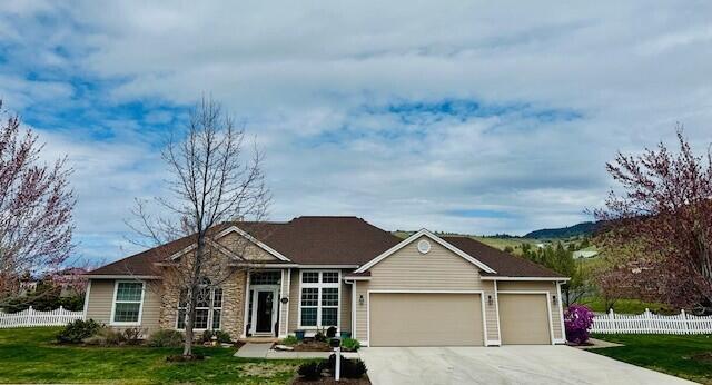Don't miss out on this beautiful home set atop Nob Hill! Close to Sky Lakes Medical Center and Oregon Tech this amazing home features 2,192 square feet of flexible living space. Home features vaulted ceilings, recessed lighting, huge picture windows allowing a great amount of natural sunlight, a large open kitchen with granite counter tops, breakfast bar, and stainless appliances. The living room has a beautiful built-in shelving unit surrounding a cozy fireplace and is connected to an adorable dining room area great for entertaining.  This home has space for everyone in its 3 bedrooms, 2.5 bathrooms, plus an office that could easily be used as a 4th bedroom, large primary suite features sliding glass doors that lead to a covered back patio, ensuite features a double vanity, walk-in closet, jetted tub, and beautiful natural rock shower. Outside has a fully fenced backyard, large, level driveway, a cute storage shed that matches the home, and a 3-car garage.