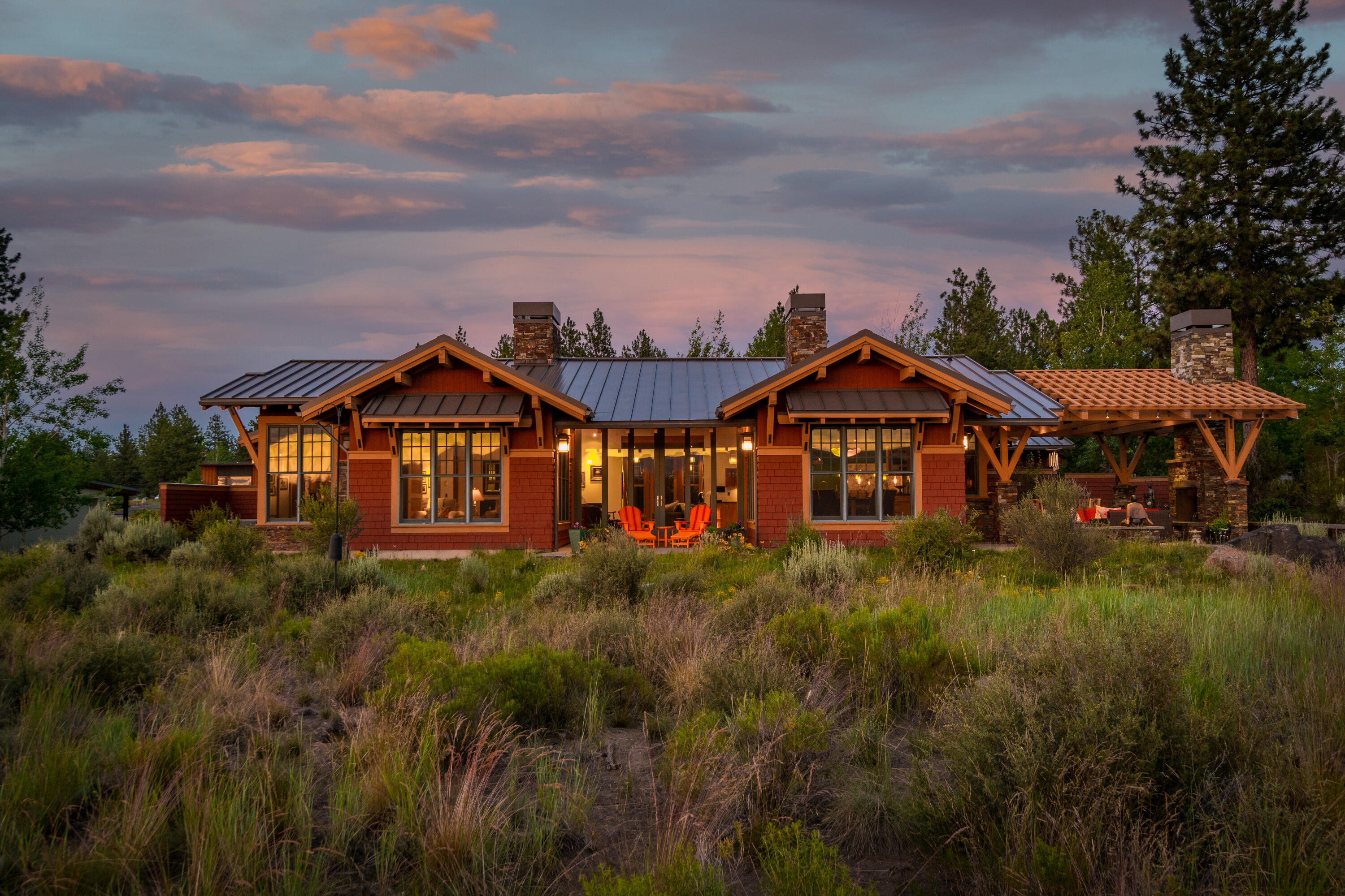 The very best of Bend! Luxury craftsmen home on premier Shevlin Commons lot in West Bend offering unobstructed views, elegant interior & exterior living spaces, & direct access to 1,000 acres of Shevlin park conservation land. This exquisite custom home features 3 bedrooms, 3 full baths, 2 half baths & exclusive details throughout by renowned regional woodworking artisan. Custom furniture details and built-in cabinetry shine in the tradition of William Morris interiors, this home offers true architectural excellence. Unparalleled outdoor living spaces with protected interior courtyard & three separate western facing patios adorned by two outdoor fireplaces, outdoor kitchen, & hot tub for catching sweeping sunsets over the Cascades. Do not miss this truly inspired home in this highly sought-after peaceful & private neighborhood on Bend's West side.