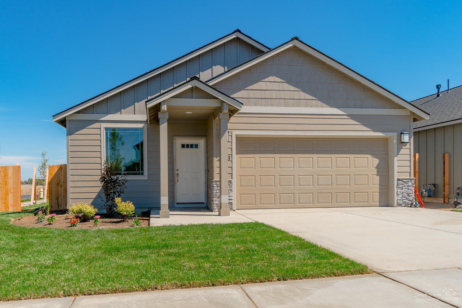 Brand new home on corner lot w/Cascade Views! 3 bedrooms, 2 baths, 1,662 sf w/tons of windows. Lg great room w/has fp, open to dining w/eating bar, Quartz slab counters, SS Energy Star appliances,corner pantry. Den w/French doors off entry. Spacious br's, huge Mstr closet, dbl sinks in baths. Forced air w/high eff. furnace, AC ready. Dbl garage w/covered front & back patios. Fully landscaped w/sprinklers, 6'cedar fence. Model home @ 3095 NW Alder Pl open 12-5pm Thurs-Mon. Home is complete & summer ready!