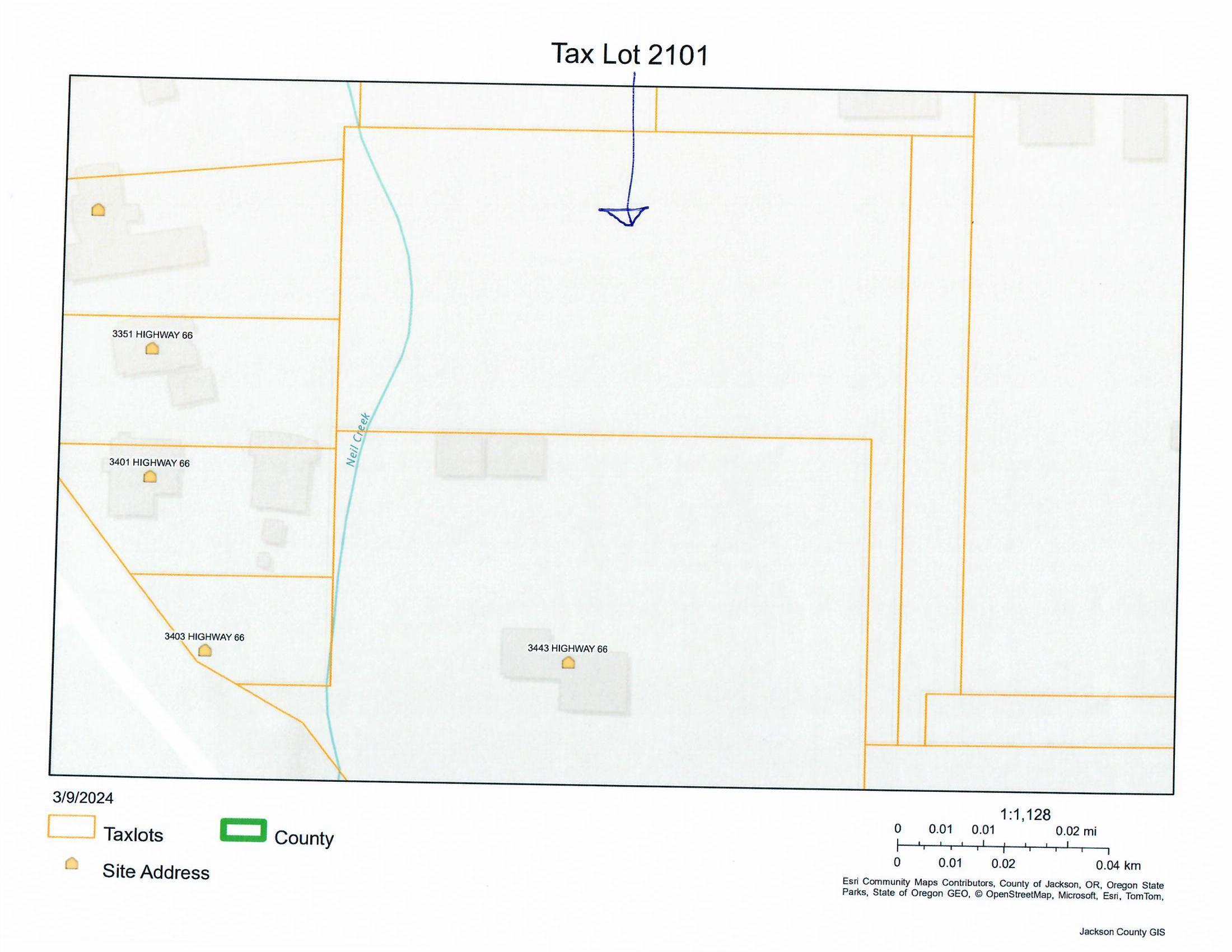 Approximately 1.63 acres of prime grazing or livestock land, just outside the Ashland city limits. Situated off of Hwy 66 and boarded by Maywood drive, this flat usable lot is perfect for someone looking for a place for their horses or small cattle set up. Tax Lot 2101 only.