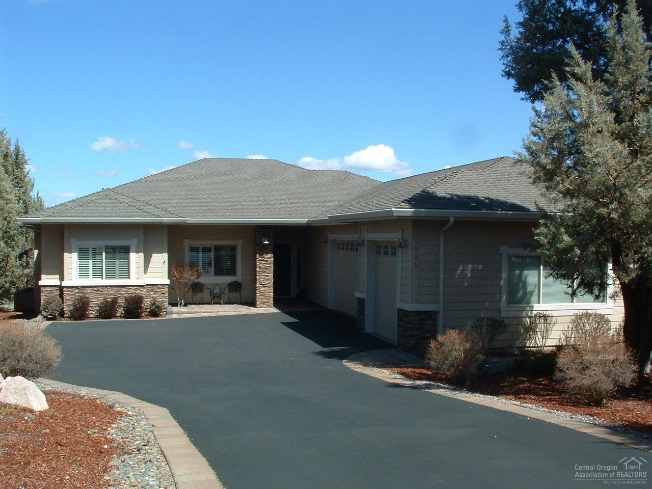 Great Home in The Falls at Eagle Crest. Smith Rock views. On Golf Course, very private back Trex Deck. 2 Bed/2 Bath with Den. 3 Car with Workshop area with heat. Kitchen has Butcher Block Island, under Cab lighting in this Spacious Kitchen. Separate vanities in Master Bath with Large Walk-In Closet. Plantation shutters. Large Fireplace with raised hearth in Great Room, Built In cabinet for Entertainment center. Enjoy this Home and Eagle Crest to its fullest!!