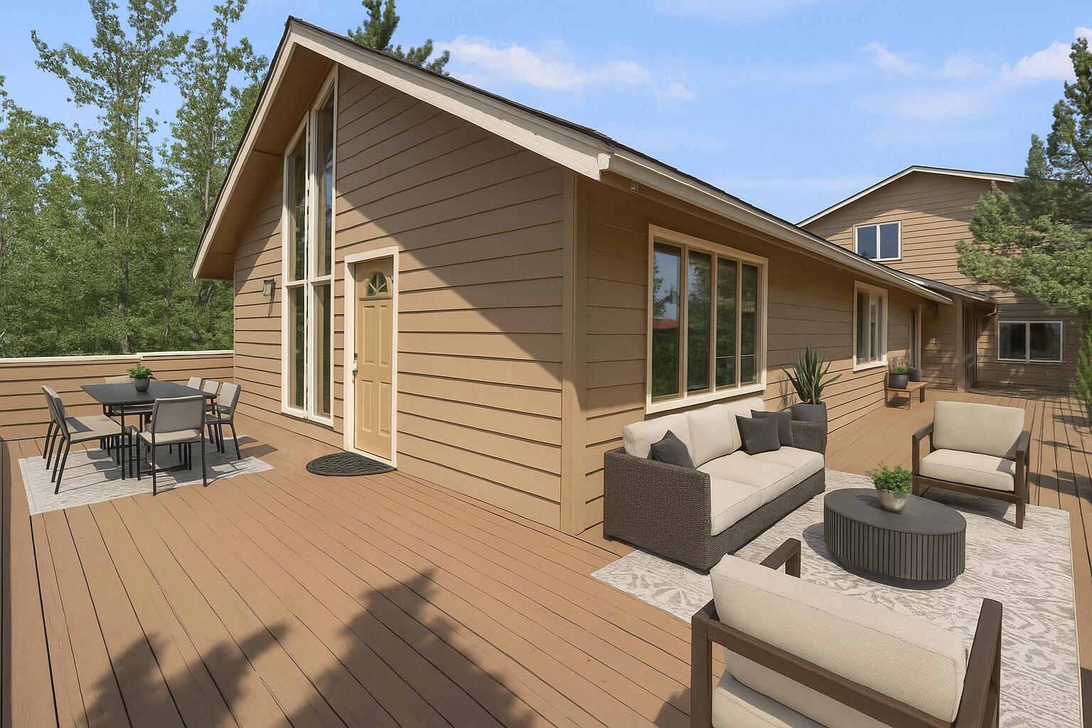 Set on an expansive 0.46-acre lot in the heart of Bend, this 3-bedroom, 3-bathroom home offers 2,112 sq ft of charming, light-filled living space with cathedral ceilings and stunning Cascade Mountain views. Recent upgrades include a brand-new roof, skylights, and newer siding. The layout features a newly built oversized two-car garage with a fully finished living space above ideal for multi-generational living, guest quarters, or home office space. The large lot provides plenty of room for a shop, along with space for gardening and outdoor entertaining. perfect for those needing extra workspace or hobby areas.