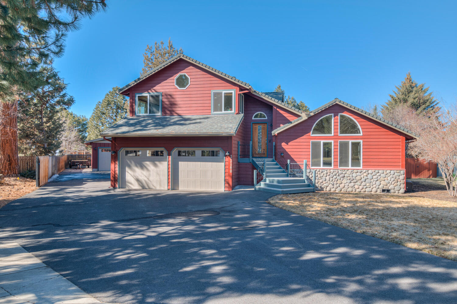 Stunning Custom Home on a Private 0.46-Acre Lot in Bend!
Tucked at the end of a quiet cul-de-sac, this beautifully crafted home offers privacy and comfort. The fully fenced lot features a spacious backyard with decks, patios, perfect for relaxing or entertaining. Inside, enjoy soaring vaulted ceilings, abundant natural light, and an open-concept great room with a cozy gas fireplace. The island kitchen includes tile counters, a breakfast bar, and plenty of space for gathering. The primary suite boasts a soaking tub, and the lower-level family room offers versatile space for a den, office, or extra living area. With a two-car garage, a large detached shop/garage, and RV parking, storage is no issue. Plus, a $6,000 carpet allowance is offered. Don't miss this rare opportunity—schedule your private showing today!
