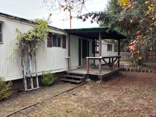 Possible Owner Carried terms!! Corner .20 acre fully fenced lot close to town and other amenities. This older manufactured home is a
great opportunity for the right Buyer. Not many properties like this that are affordable and have no park or space rent.