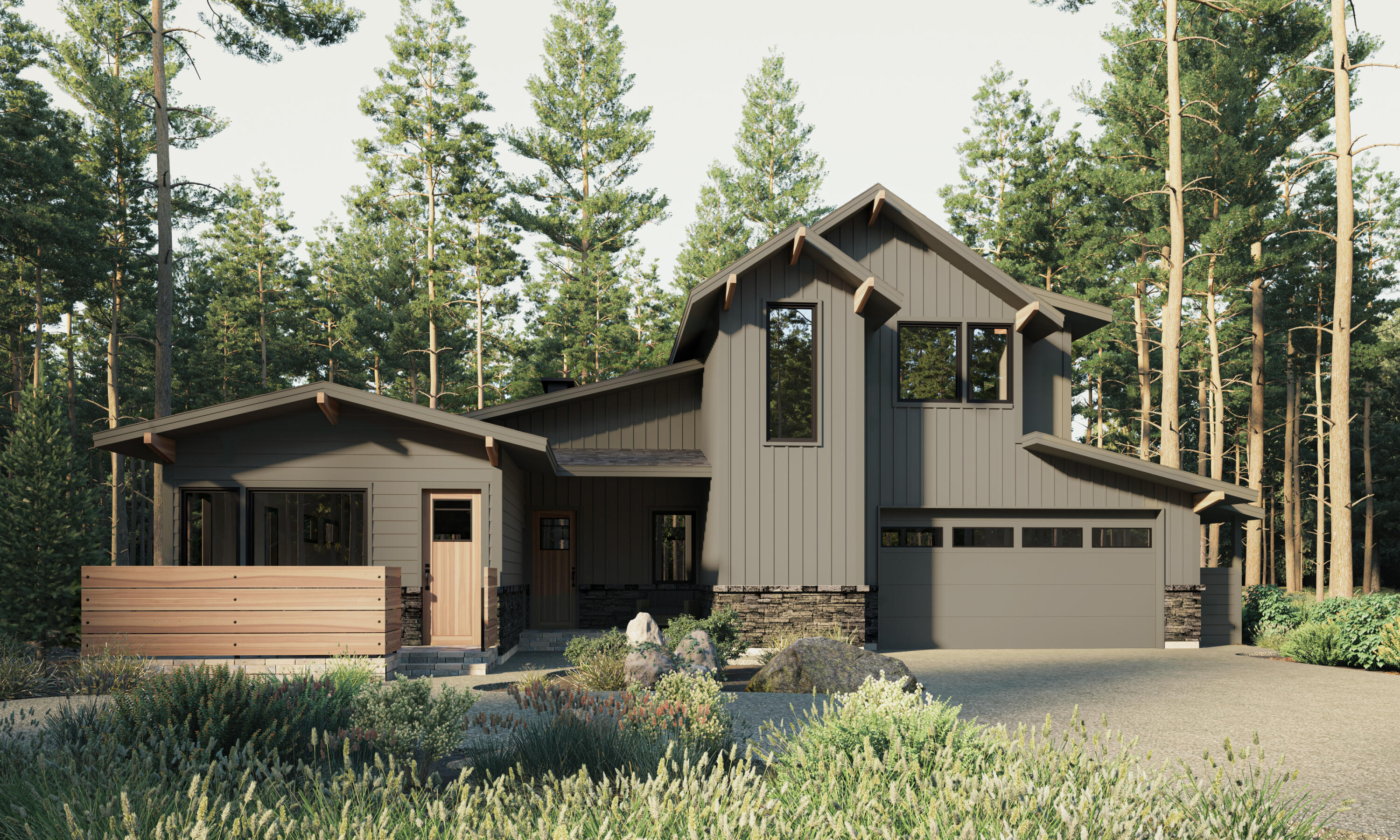 One of a limited collection of vacation homes within Forestbrook at Caldera Springs, a distinctively new way to own in the Pacific Northwest's premier residential resort community, located 15 miles from Bend. Featuring the four bedroom, two level Aspen floor plan with contemporary mountain home styling. 18171 Forestbrook Loop backs to a pond and water features boasting striking natural views of picturesque Ponderosa pines. Designed for those seeking the benefits of both a vacation getaway and rental income property, Forestbrook homes feature an attached, fully-appointed studio residence that can be occupied with, or separately from the main home. Located in close proximity to forthcoming amenities, including Forest House — a state-of-the-art recreation and aquatics center, parks, pickleball, miles of new trails, and much more. Owners enjoy access to all amenities at Caldera Springs. Property taxes TBD. Model home open Tues-Sat, 11am-4pm. Some images are artistic renderings.