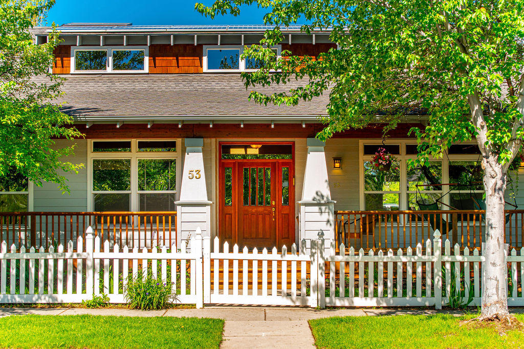 Rare find in prime westside Bend location situated between downtown and the Old Mill District. This craftsman-style 3-bedroom, 3-bath, 2,390-square-foot home with bonus room is just one block from the beautiful Deschutes River above McKay Park and a world-class surf
wave. Easily access everything Bend has to offer including summer concerts at the Les Schwab Amphitheatre, a morning surf session, run on the river trail, or mountain bike ride at Phil's Trail, no car required! Enjoy your master on the main, an oversized second-floor bonus room, and an open floor plan with vaulted ceilings and plenty of natural light. Relax on the covered front or rear porch, and grow your own veggies all summer long in one of two large planter beds. Home features AC, gas fireplace, alley-accessed two-car-garage, plus an additional pad for parking. Live the ultimate Bend Lifestyle with this unique opportunity to be steps away from all the action.