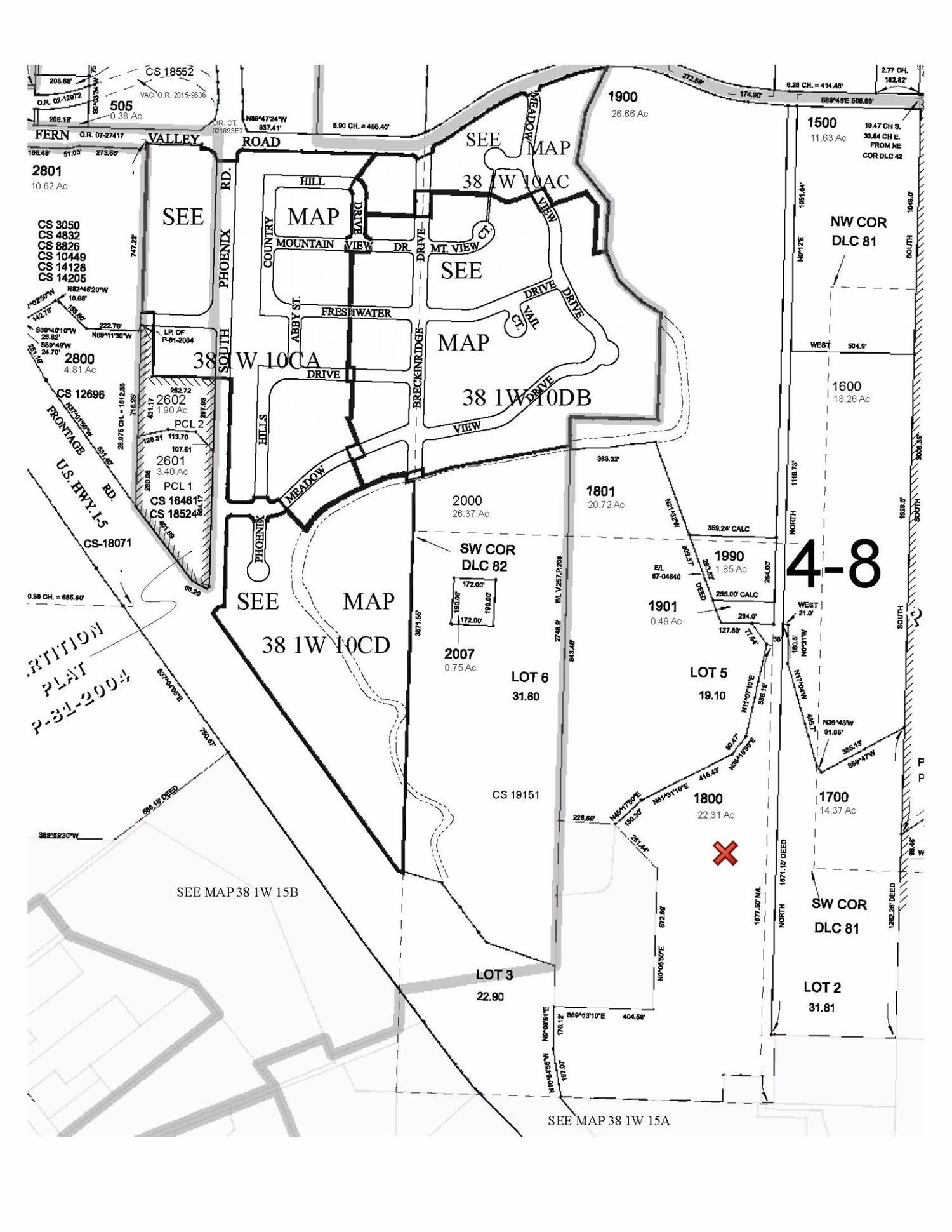 Approximately 22.31 acres in the UGB, East Phoenix off of Fern Valley Road. Currently zoned RR-5. County indicates it could be partitioned into 4-5 acre parcels with beautiful hillside home sites with pastoral views. Or develop into a single secluded home site for your own use. Agent/Buyer to do own investigation into development potential and cost.