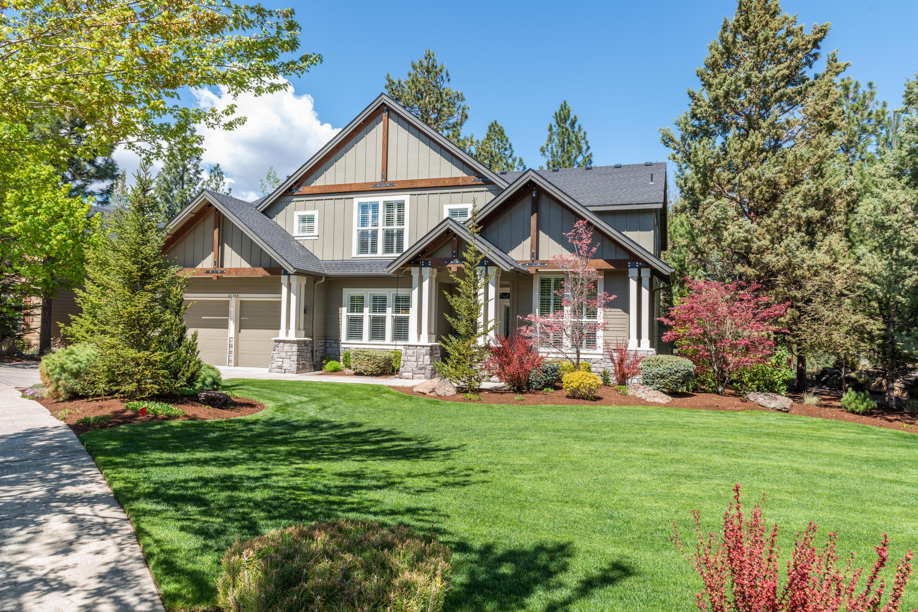 This truly remarkable SW Bend home sits on the Deschutes River Canyon, offering unparalleled Cascade Mountain views & ultimate privacy in a friendly neighborhood & convenient location. Relax by the gas fireplace in the cozy family room or pass through the large gourmet kitchen into the formal living area w/ floor-to-ceiling stone fireplace and vaulted ceilings to enhance the natural light. This spacious 3-bedroom home also includes a private office & bonus room. Primary suite features a flex space and boasts an incredible walk-in closet, soaking tub & fully-tiled shower. Enjoy the covered patio, walk out to your private sitting area to enjoy the ample wildlife activity & breathtaking surroundings, or take advantage of direct river access from the backyard. To top it all off, the 4-car tandem garage is perfect for all the Central Oregon toys. Other incredible aspects of this home are detailed in the Features List. These homes rarely hit the market; don't miss this special opportunity.