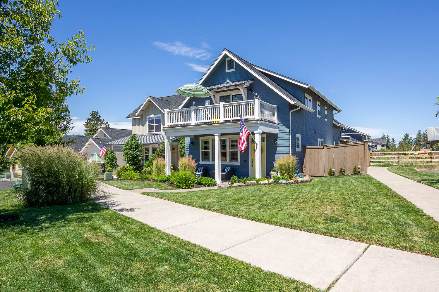 Welcome home to 692 NE Isabella Lane!  This is not your normal cookie cutter home.  Unique modern farm style house located in the heart of desirable Midtown/Orchard District area!  This one-off custom floor plan offers an open-concept with a great flow from living,  kitchen and dining area! The floor plan offers TW0 primary bedrooms, one up and one down > both offer large walk-in California Closets, nicely done primary bathrooms with double sinks and uniquely done tiled showers.  Additional bedroom and full bath upstairs along with a large bonus room, secret attic/storage and a great entertaining deck off the front with Mt. Bachelor views!  Watch 4th of July fireworks from the deck or enjoy the sunset over Awbrey Butte.....there are additional ''hang out'' spots.   Oversized garage and matching 8x12 storage shed can be used to house all of your gear or use your imagination.  Great location being just minutes  to downtown, parks and many amenities!