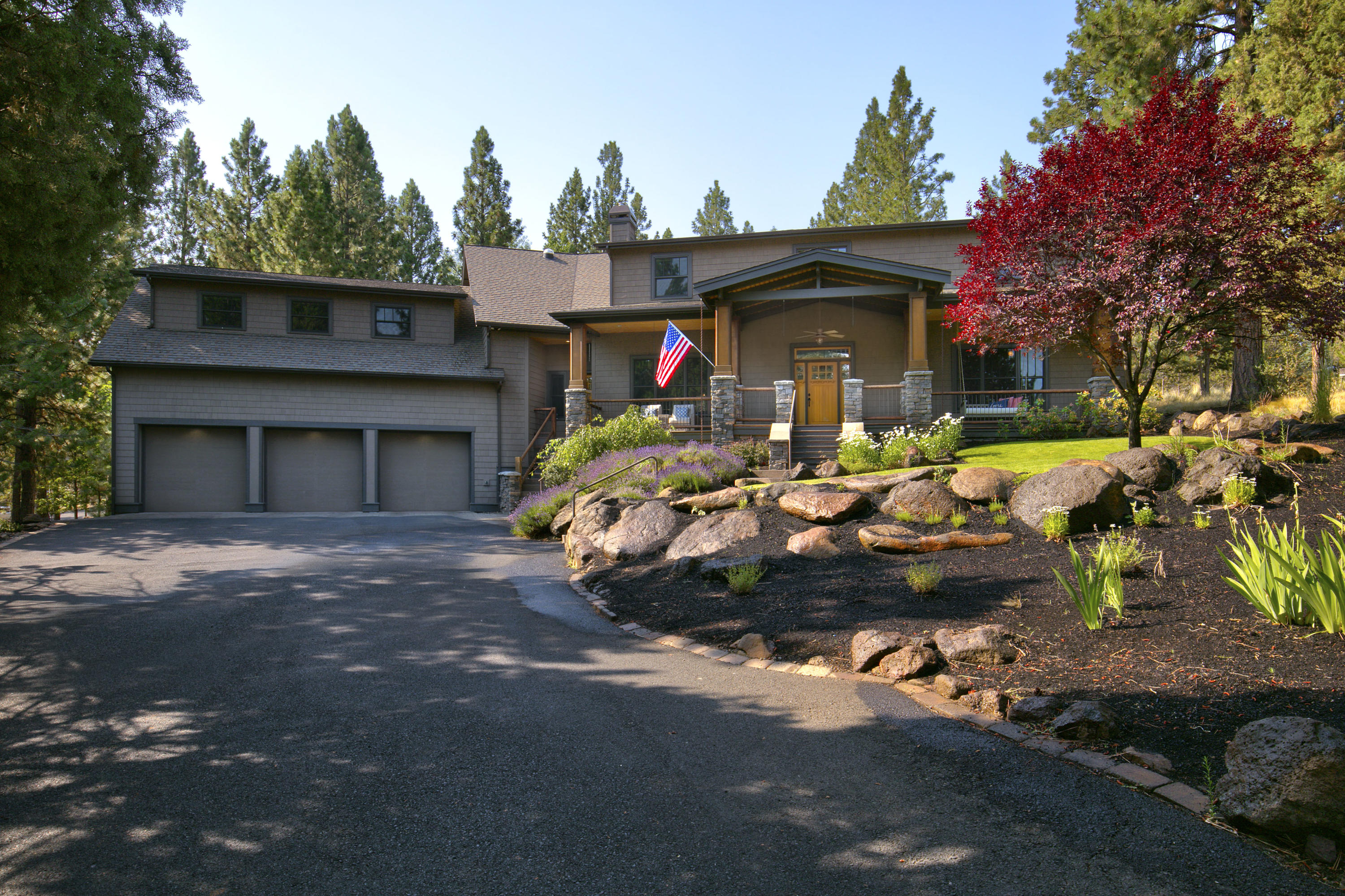 Privacy on Awbrey Butte. This beautiful 4 bed, 4 bth home sits on .61 acres with access to the nature trail leading to Summit and Sylvan Park. Relax on the covered front porch or enjoy the privacy on the back patio nestled on the side of the Awbrey Butte. Entertain guest in the gourmet kitchen with Sub Zero fridge, Dacor 6-burner gas stove, granite countertops, and W/I pantry. Cozy up to the wood burning stone fireplace in the living room while enjoying the wildlife outside. Master Suite has vaulted ceilings with updated bath & sauna with two W/I closets. Located on end on the cul-de-sac with a highly desirable flat driveway with an oversized 3 car heated garage w/ shop area.