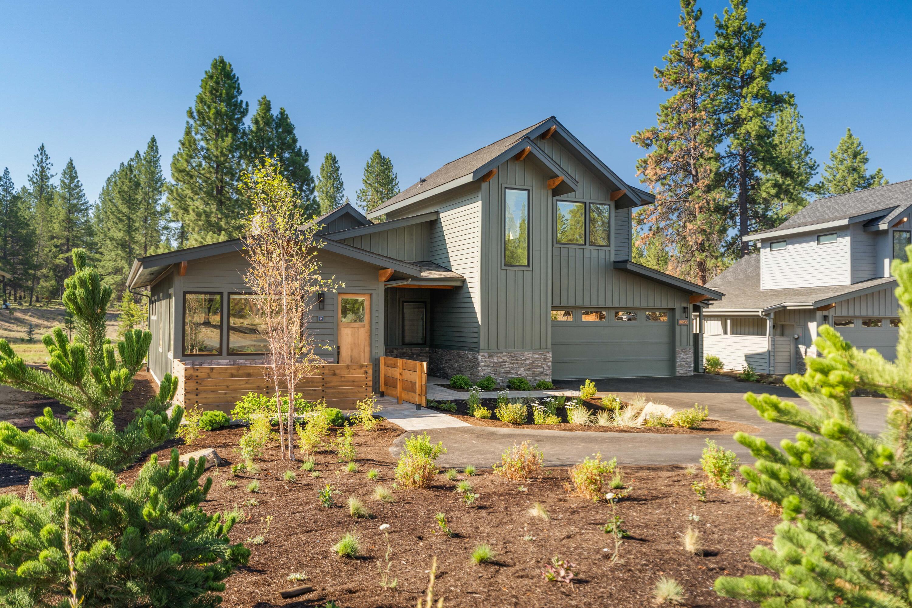 Stunning Aspen Two plan with water views. Time limited incentive package valued at over $100,000 for Forestbrook homes under contract by 12/31/25! Two main level ensuites, bonus/bunk room upstairs plus the studio. Partially furnished with designer selected furniture in main side of the home. Window coverings, appliances, Cement Elegance gas fire pit, hot tub, built-in bunks are included. Special property mgmt incentive & Seller paid HOA dues through 12/31/27. Now is the time to choose your vacation home offering a unique opportunity to own in Caldera Springs, just 20 minutes from Bend and 30 minutes to world-class skiing at Mt. Bachelor.Designed for those seeking the benefits of both a vacation getaway and rental income property,this modern mountain home features an attached studio residence that can be occupied with or separately from the main home.Indulge in the Caldera Springs lifestyle that includes pools, parks,Lake House dining, Forest House, lakes, golf. Taxes TBD