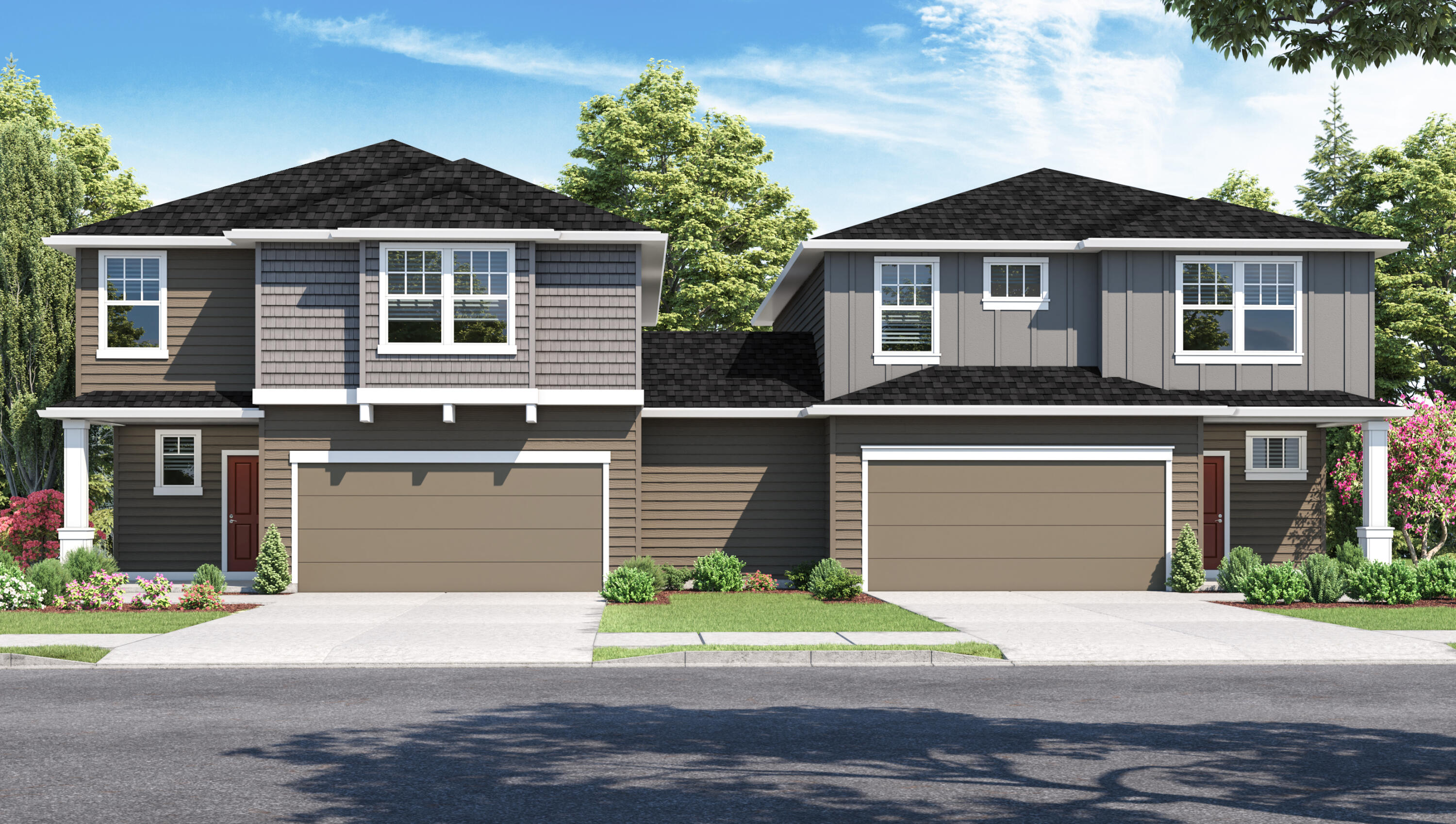 EXTRA LARGE BACKYARD!!  Don't miss this opportunity to own in fast growing Redmond! Conveniently located near Tom McCall Elementary with EZ access to Hwy 97 & 6th Ave. Enjoy outdoor activities at Dry Canyon & Quince Park. The Cambridge is a duplex home that looks, feels and lives like a single family home! Attached only at garage by lrg storage room. The EXTRA LARGE backyard is approximately 85' deep and 40' wide. Quartz kitchen countertops, white cabinets, stainless steel appliances, laminate throughout the main, laundry & HUGE BONUS ROOM. All interior and exterior finishes are pre-determined by Builder. New Home Warranty & Smart Home Features included. HOA is 160.41/mo . ESTIMATED 8/31/21 completion date. $5,000 closing costs & rate incentives available w/ use of Bldr's Lender. Sales Office open by appt Sat - Wed 10:30-6. Buyers to verify schools. Exterior rendering. Photos are same plan, not actual home. finishes/colors may vary slightly