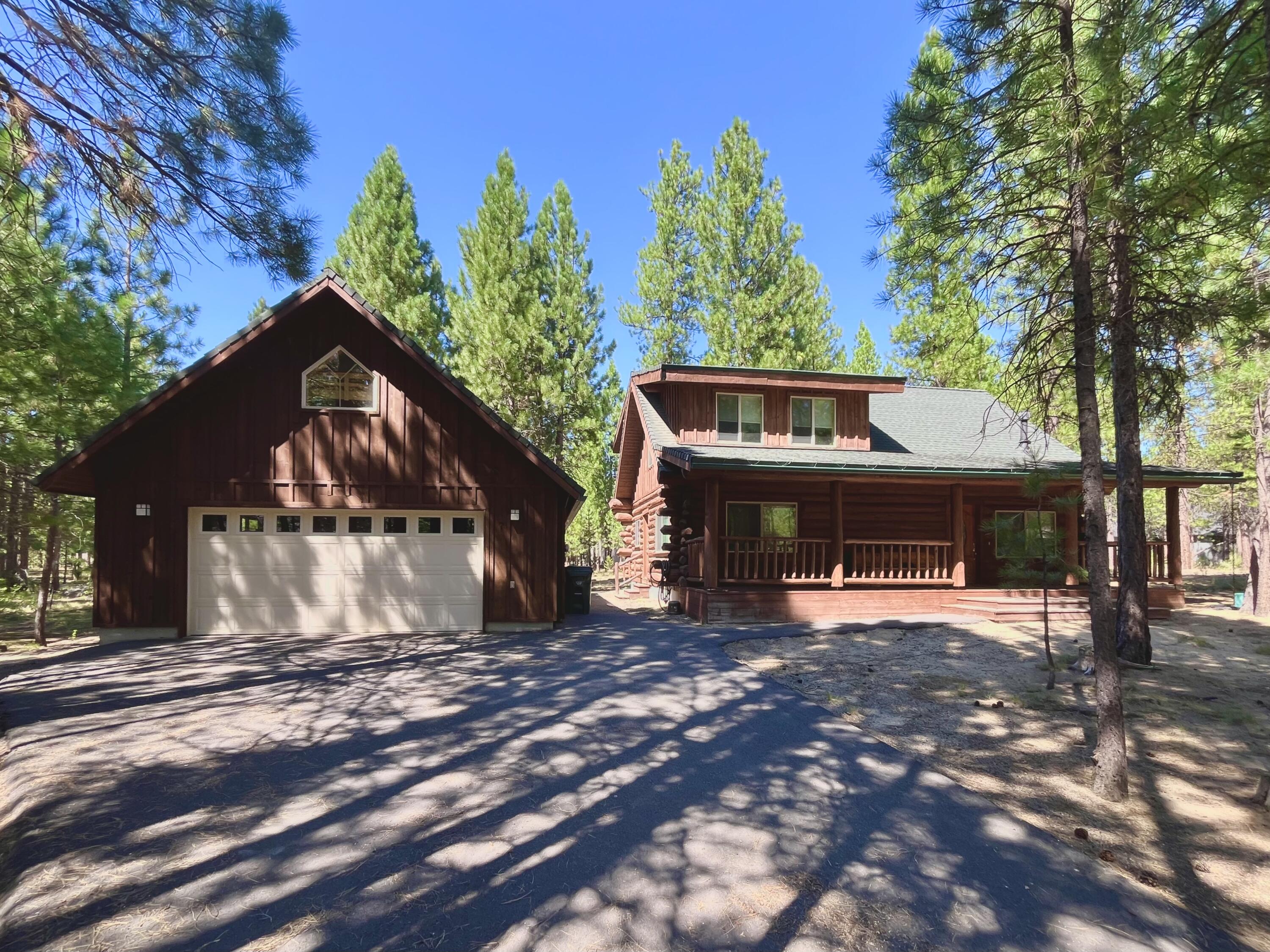 Experience the magic of this picturesque log home located in the serene Upper Deschutes River community of Wild River at Pringle Falls!   Classic 2 BR/2 BA scribed log home + cedar detached garage w/finished bonus room above is guaranteed to provide the consummate mountain/river/forest lifestyle.  Character-rich log details decorate the open great room floorplan, a sensory-rich space warmed by a floor-to-ceiling propane fireplace area, a dining area overlooking peaceful pines and an inviting gazebo for hot-tubbing under the stars.  Log staircase leads to an open loft for office or flex sleeping space and adjoins a full master suite with private bath & walk-in closet to accommodate all-season attire.  The roomy detached double garage accommodates vehicles + recreational items while an interior staircase offers access to a bonus room w/a myriad of possible uses.  Discover Wild River, a unique riverfront community of wildlife, nature trails, direct access to Nat'l Forest and beyond!