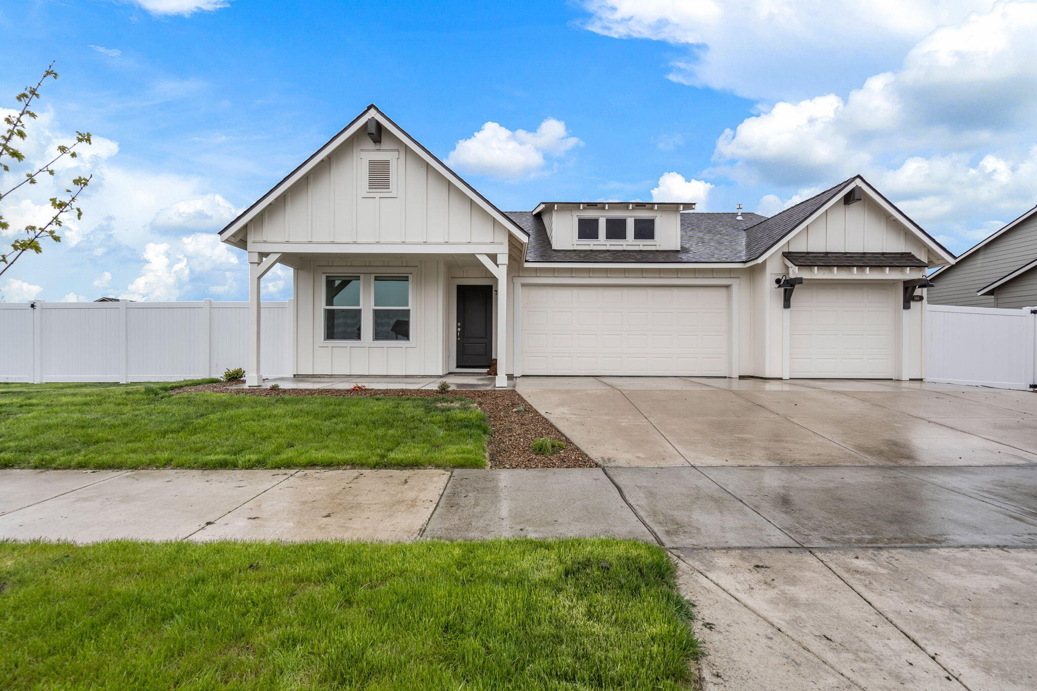 Craftsmanship throughout this like new home in the Willowbrook Community of NW Madras! Spacious living both inside & out, w/plenty of room for entertaining. Vaulted Great Room plan w/open Kitchen, tons of cabinetry & prep space on the slab Quartz counters & large island w/ breakfast bar seating. Neat & tidy full height tiled back splash, SS appliances & central island farm sink. Living space offers a cozy Gas burning fireplace w/stylish accents + mantle & room for gathering. Primary Bedroom ftrs bath w/ large soaking tub, walk in closet, step in shower, & dual vanities.  3 additional guest rooms share a full bath or utilize room off entry as an office/den area too! Laundry room w/storage & sink. Durable luxury vinyl plank wood look flooring, carpet in the bedrooms/living area. Gas forced air, A/C & back patio. Triple car garage, fully fenced, fully landscaped w/auto sprinklers. Don't miss your chance to live in this lightly lived in home in NW Madras!