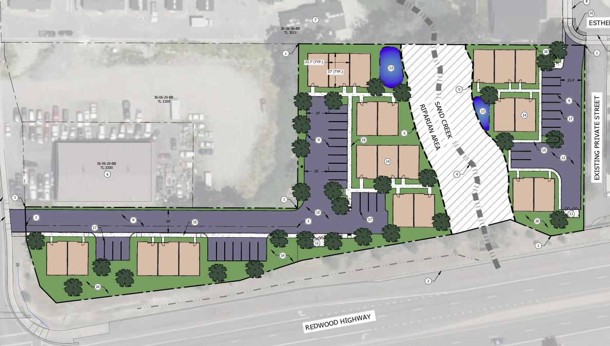 Prime 2.12-Acre Development Opportunity in Grants Pass, OR!
Unlock the potential of two contiguous lots—1.61 acres and 0.51 acres—zoned General Commercial with endless possibilities. A pre-application is already in place for a stunning 22-unit townhome community, making this a ready-to-go residential development site. The zoning also allows for commercial, multi-family, or mixed-use projects, giving you flexibility to meet market demand. Strategically located near Redwood Highway, the property offers high visibility, convenient access, and Grants Pass Irrigation District. Whether you're envisioning modern housing, retail space, or a dynamic combination, this is your chance to invest in one of Grants Pass's most versatile and promising parcels.
