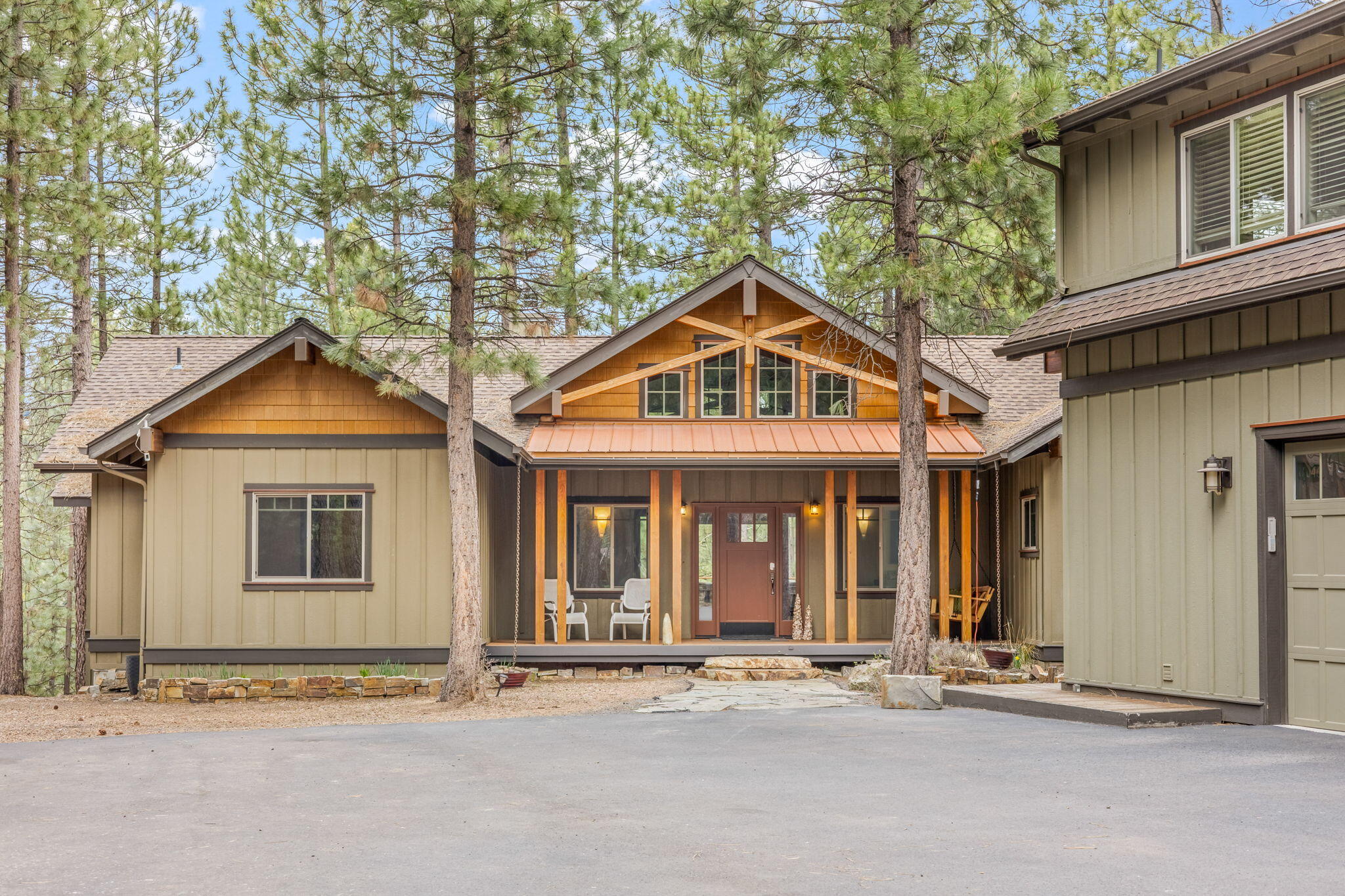 Riverfront home with access to the big Deschutes. This 5-bedroom, 4-bath riverfront escape that blends timeless charm with modern comfort. Nestled along the serene bank of the Spring River, this beautifully crafted home offers sweeping water views from nearly every room, creating a tranquil setting you'll never want to leave. Inside, you'll find a spacious open-concept layout perfect for entertaining, with a well appointed kitchen, cozy living room with fireplace, and large windows that frame the river. The primary suite is a private sanctuary, complete with a spa-style ensuite. The apartment above the garage is perfect for extra income or extra guests. Step outside and enjoy your morning coffee on the expansive deck, spend afternoons kayaking from your private dock, or gather around the fire pit for starlit evenings. Perfect as a full-time residence or a luxurious getaway, this property offers the peaceful pace of riverside living.