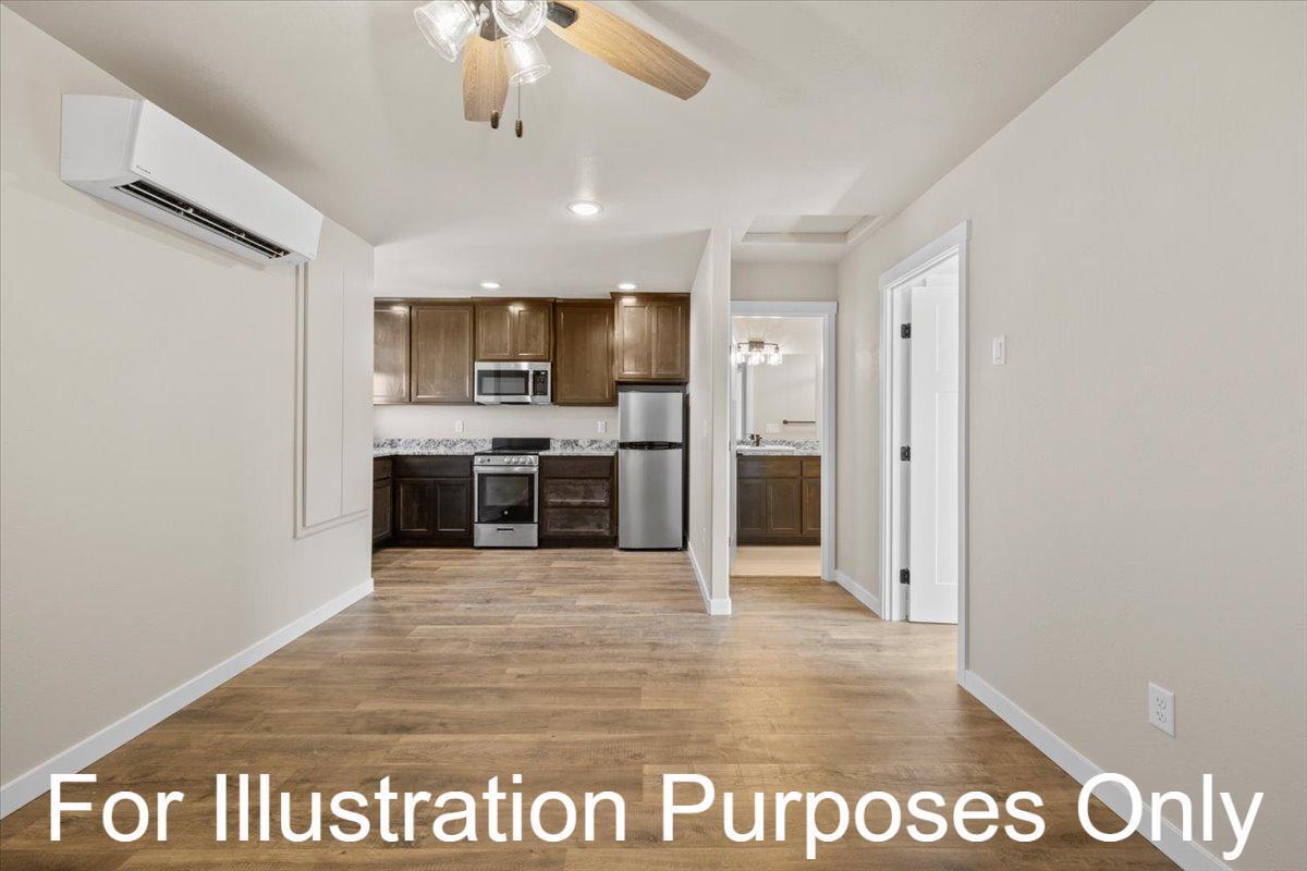 BRAND NEW 2025 custom built single-family home constructed with pride by Lori Magel Homes. Immaculate attention to detail throughout. Tons of upgrades & extras. Amazing floor-plan that can be utilized in many ways. The top floor is the largest with one bedroom, one full bathroom, beautiful upgraded kitchen with stainless steel appliances (including the refrigerator), granite countertops, custom cabinets, plus an extra living space. The second floor has a shared small outside view deck off the staircase, and a separate entrance into a bedroom with upgraded full bathroom. On the bottom floor there is a separate entrance into a bedroom with a full bathroom & a door that leads to the backyard which is fully fenced & landscaped. This floor also includes a spacious countertop bar with sink. There is also a separate entrance into a common area on the bottom floor where there's a shared washer and dryer area. (All appliances included) Estimated completion is August 29, 2025