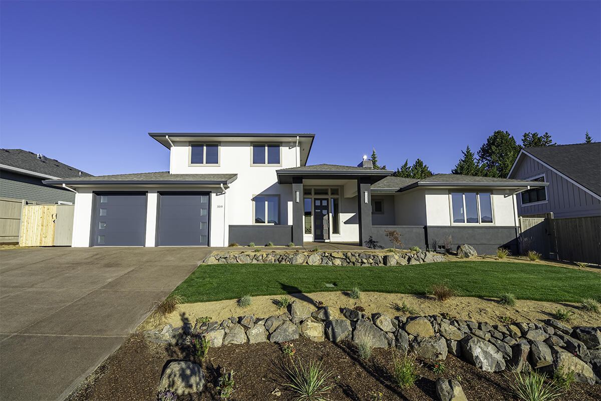 Sold Only.  Stunning Prairie style home in Summerfield.  Three bedrooms, plus an office and a bonus room.  Extra wide (100ft) lot.  Private backyard.  Oversized two car garage with a huge shop space.  Landscaping and fencing is included.  The listing agent is related to the seller.