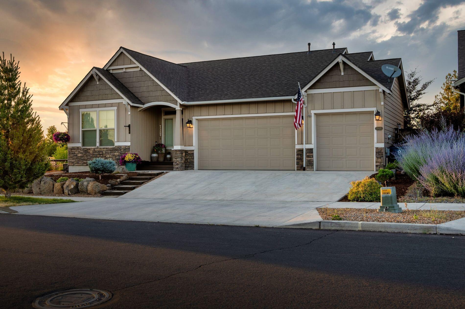 Embrace the tranquility of park-side living at this stunning Bend residence, perfectly positioned right at the entrance of Rockridge Community Park set in the highly sought-after Northeast Bend. With no possibility of a neighboring property being built to the left or behind, you are assured unblocked panoramas of the mountain range. Recent interior enhancements include top-of-the-line luxury vinyl flooring. This home features a central-vac system among its many upgrades. Venture outside, and the expertly curated outdoor space captures the essence of Central Oregon
living. The backyard showcases pristine new pavers leading to a custom firepit. The high-end artificial turf ensures a maintenance-free green space, while the custom-built outdoor storage shed provides ample room for recreational gear. This home is close to Sky View Middle School and Lava Ridge Elementary.