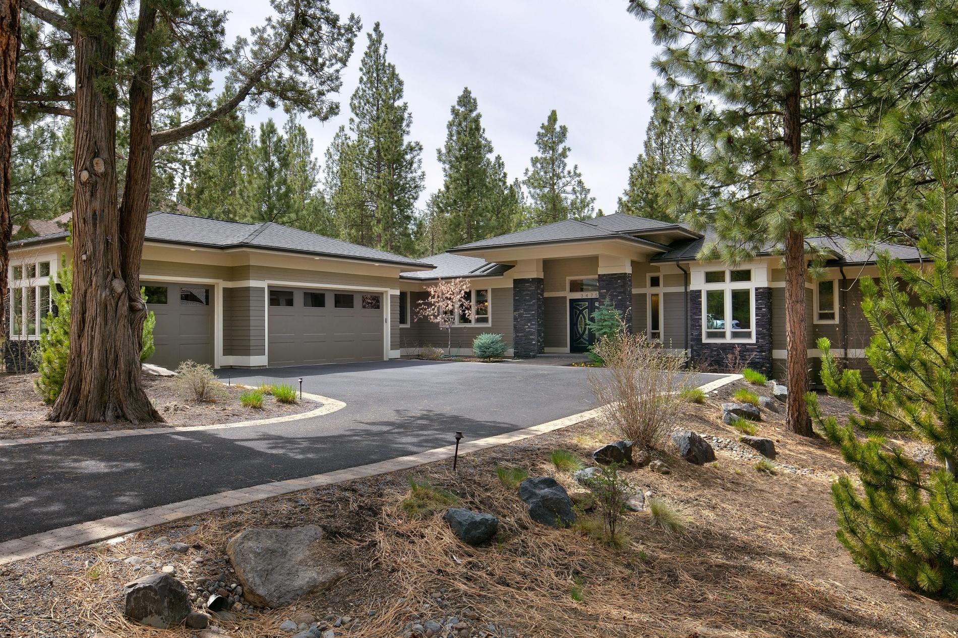An absolute delight, this residence truly represents Bend living at its absolute finest! This 'better than new', exceptional quality single level Hassenhoerl built home in Awbrey Glen was a 2015 Tour of Homes winner for Best Architectural Design and sits on a large .49 acre lot overlooking the 17th fairway. The well executed floor plan offers three spacious bedrooms plus an office and a deep three car garage with abundant storage. Soaring 13 ft ceilings and large picture windows bring in an abundance of natural light, and the covered rear patio offers a sheltered area to entertain. No detail has been omitted - from the exceptionally well equipped kitchen with clear alder custom cabinetry, 9ft quartz island, motorized shades in the living area, radiant in-floor heating in the master bathroom, to the high grade heat cable system on the roof. There is simply nothing left to do to this residence but enjoy it!