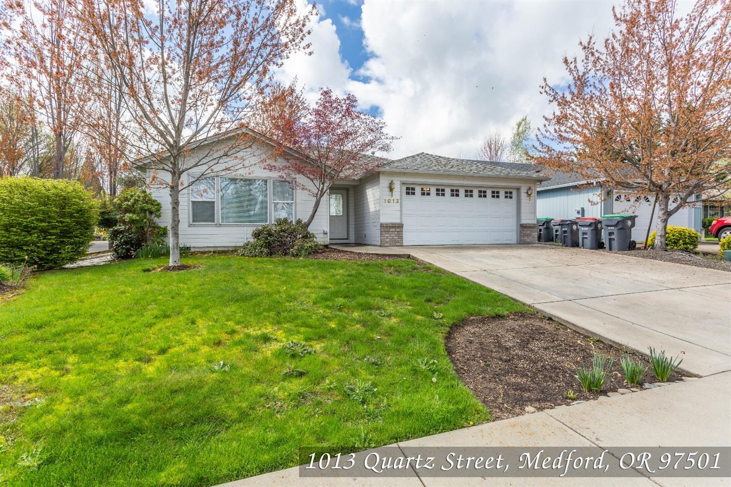 Back on market, no fault of property, buyers financing failed. Tenant will be moving out by June 8th. Super cute single story 3bed/2bath built 2000 near new South Medford High! Has central heat and air, natural gas furnace, finished 2 car attached garage, hardwood floor in kitchen area, low maintence fenced back yard with covered back patio, on a corner lot. Currently rented $1375/month with long term tenant with excellent record and on month-to-month contract with professional property management. Showings by appointment only, do not disturb occupants. Recent inspection available online & minor repairs and touchup paint will be completed over next few weeks. 3D Interior Video, floorplan, and Drone Aerial exterior all available online.