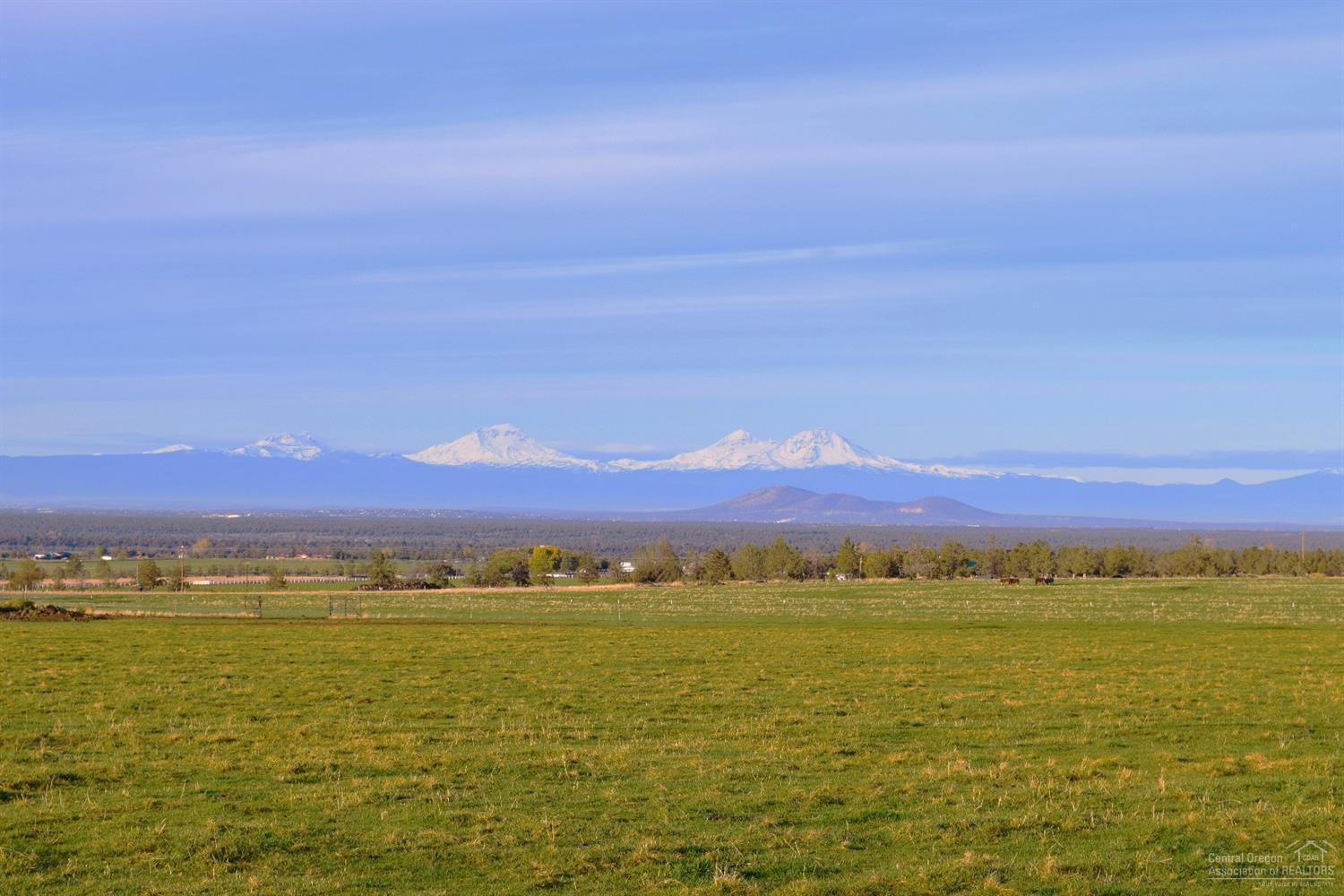 Bring your Dreams, Horses, Equipment and Toys. There is room for all! VIEWS from the Cascades to Smith Rock. 154 acres of Private, BUILDABLE Farm ground that has 120 acres irrigated under 3 pivots. There's room for your dream home, barn and shop. Hard to find property in Powell Butte that is home to Good Crops, Good Stock & Good Neighbors''. Its location next to BLM with juniper & sage attracts Deer, Elk, Eagles and provides feed for geese. Irrigate from a well so no need for an irrigation district.