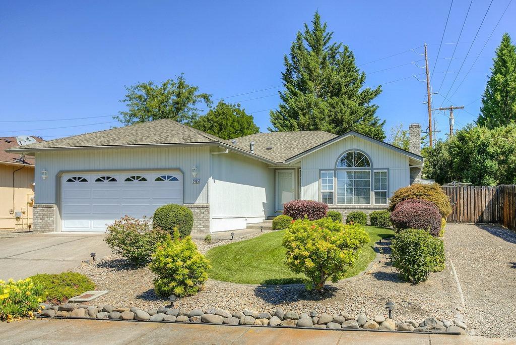 Super clean and very well cared for home located in the Lone Pine Elementary School District. Situated at the end of a street, this home has a nice vaulted ceiling in living room with a large brick gas fireplace and a large window to showcase the beautiful southern mountain views. Hardwood entry, nice carpet & vinyl flooring throughout. Newer vinyl windows, newer roof, newer furnace/air & gas hot water heater. Master bedroom with super clean master bathroom includes a large shower. Kitchen opens to dining nook with a slider that leads out to a beautifully landscaped semi private back yard & concrete patio for entertaining. Indoor laundry includes built in storage. 2 car garage with lots of built in storage. In ground sprinkler system front & back. Gravel RV parking with electric outlet. Close to a small water park and the McAndrews Rd walking path. 1 yr Home Warranty to new Buyer upon close of escrow - contact agent for details.