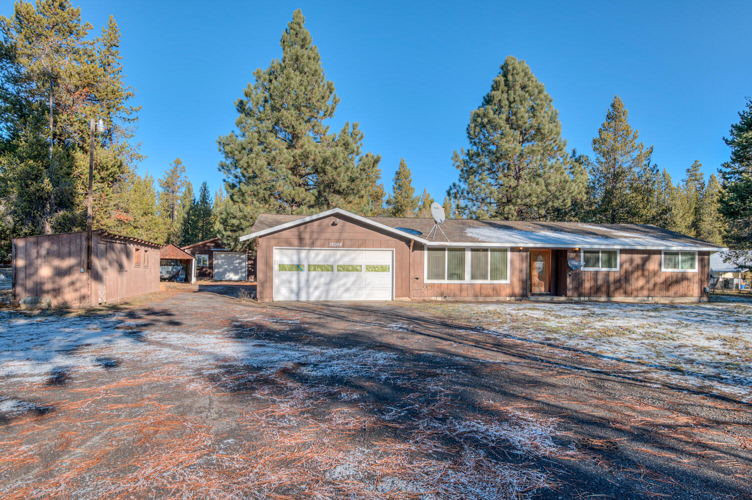 Single-level 3-bedroom, 2-bath home on .85 acres in La Pine. This well-laid-out home offers great flow and a spacious feel throughout. Features include an attached
two-car garage, plus an additional workshop and storage shed for extra space and functionality. The fully fenced yard with gated entry provides privacy and security.
Plenty of room for parking large vehicles, RVs, and recreational toys. Located just off Burgess Road for a quiet, comfortable setting with convenient access to Central
Oregon's best lakes and forest land.