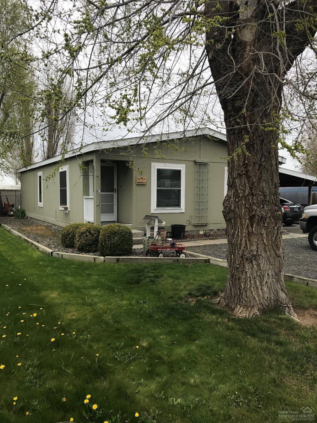 Downtown Culver and close to the schools and park, this 1188 sq ft Energy Good Cents home has been updated with an expansive custom cabinet remodel and newer vinyl windows. Well cared for 2 bed 2 bath home offers vaulted ceilings with a great room area. Extras include large covered carport area, storage area, rv parking with alley access and storage shed. Sitting on a mature treed lot adjacent to the schools. Must see!
