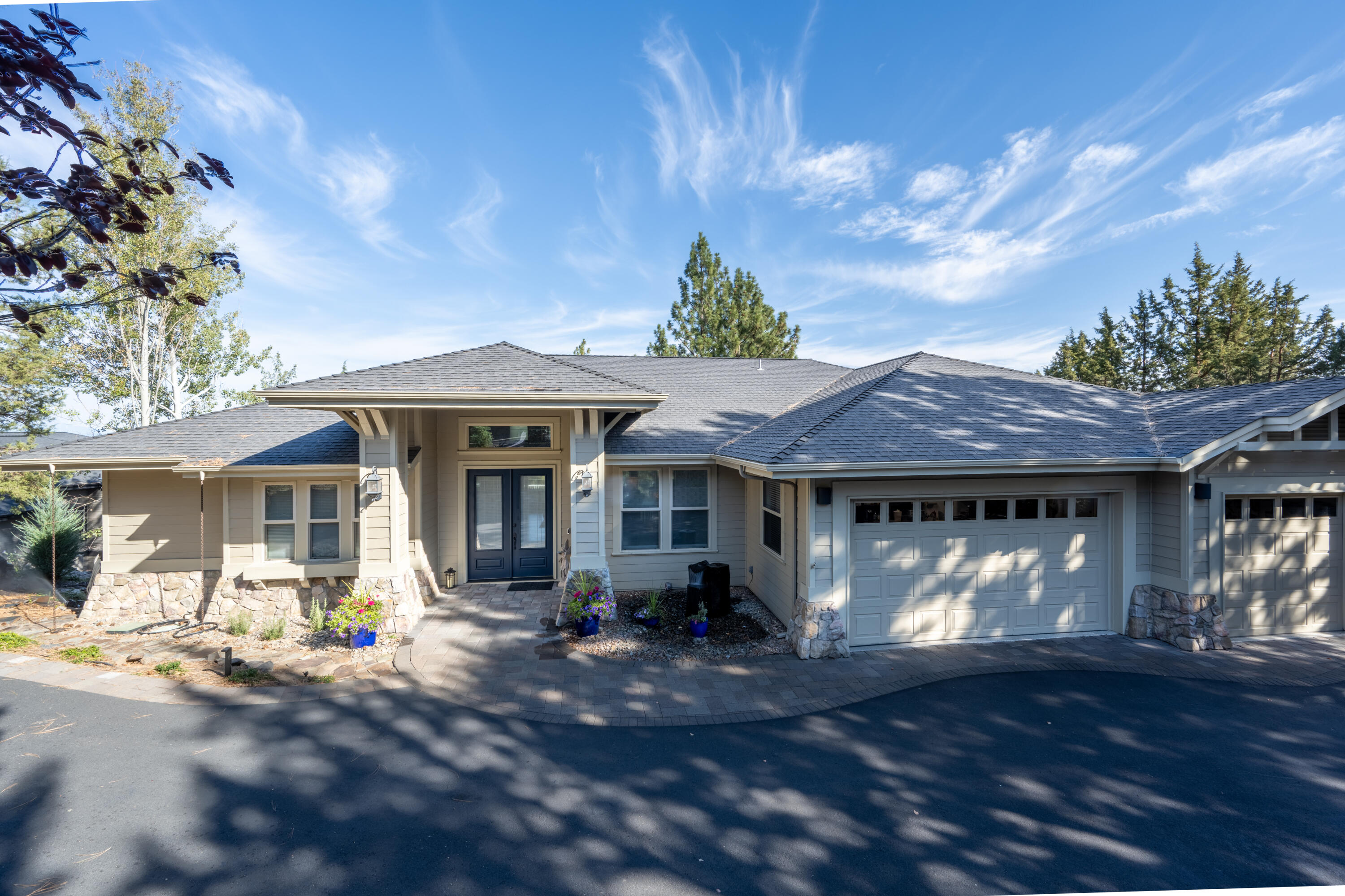Stunning updates and remodeling has created beautiful design blending  contemporary with traditional  in this SINGLE level Awbrey Butte home. The spacious Great Room with new Cumaru floors has gas fireplace and abundant windows showcasing  lovely vistas of Mt. Jefferson, Hood , Broken Top and more.  A large deck off LR and kitchen is great for relaxing and entertaining
The new Chef's kitchen has quartz counters, high end appliances, large island. Enjoy the sunrise from the eating nook. Large Dining room provides more entertaining space. This warm and inviting floor plan has good separation of bedrooms. Wake up to mountian views from Primary Ensuite. Curbless shower, soaking tub, radiant floor heat. A 3 car expoxy coated garage and massive storage under the home allows for plenty of room for your toys.   Tons of updates have been done with attention to quality and style,