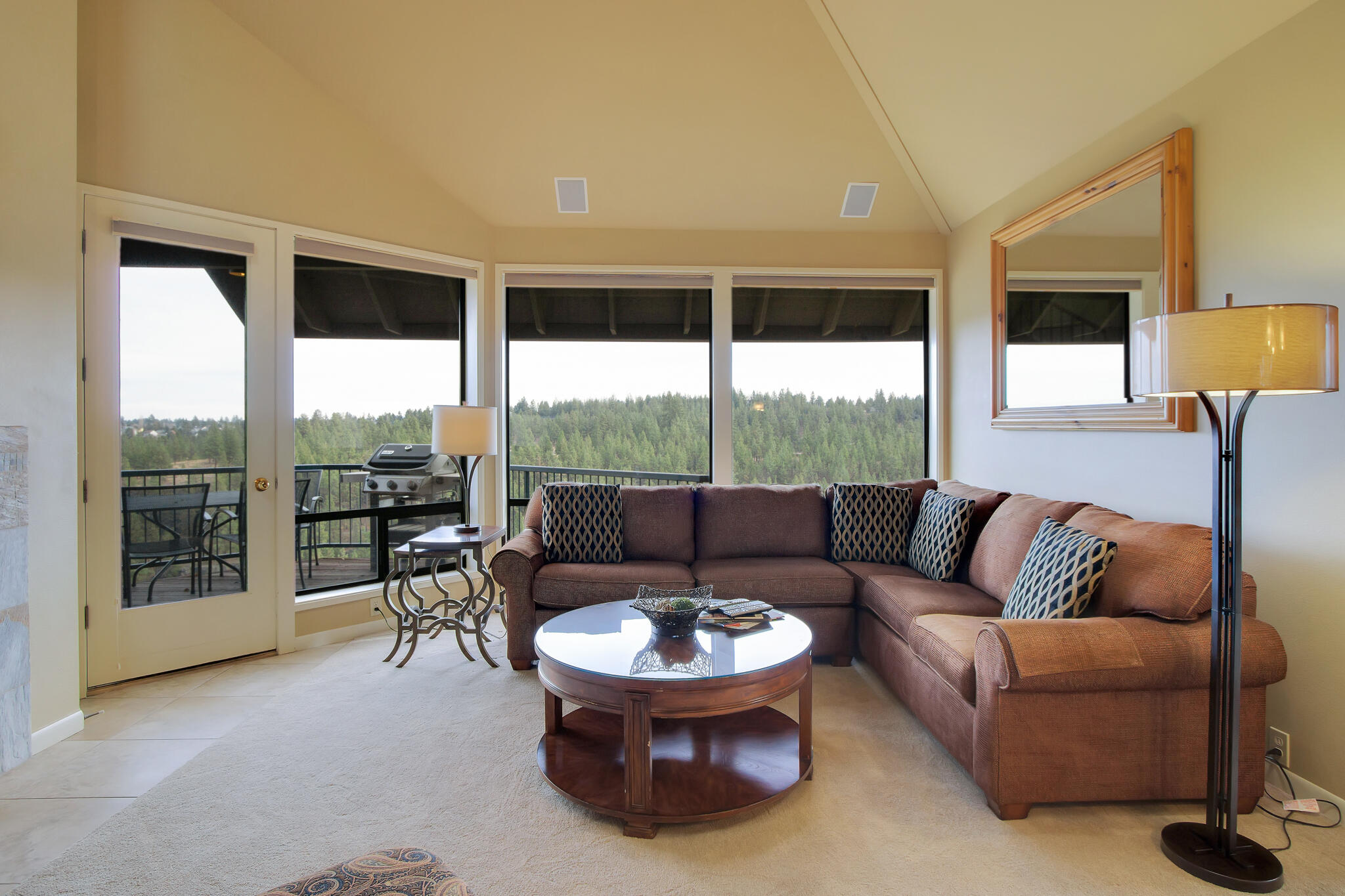 Fully furnished Mt.Bachelor Village condo overlooking the Deschutes River. Located in the heart of
 Bend. Enjoy all the amenities the village hosts: swimming pool, two hot tubs, community game room, lodge and the use of the Athletic Club of Bend. This is a1/5 share deeded interest with 10 weeks annually on a Sunday to Sunday calendar with a short-term rental permit.